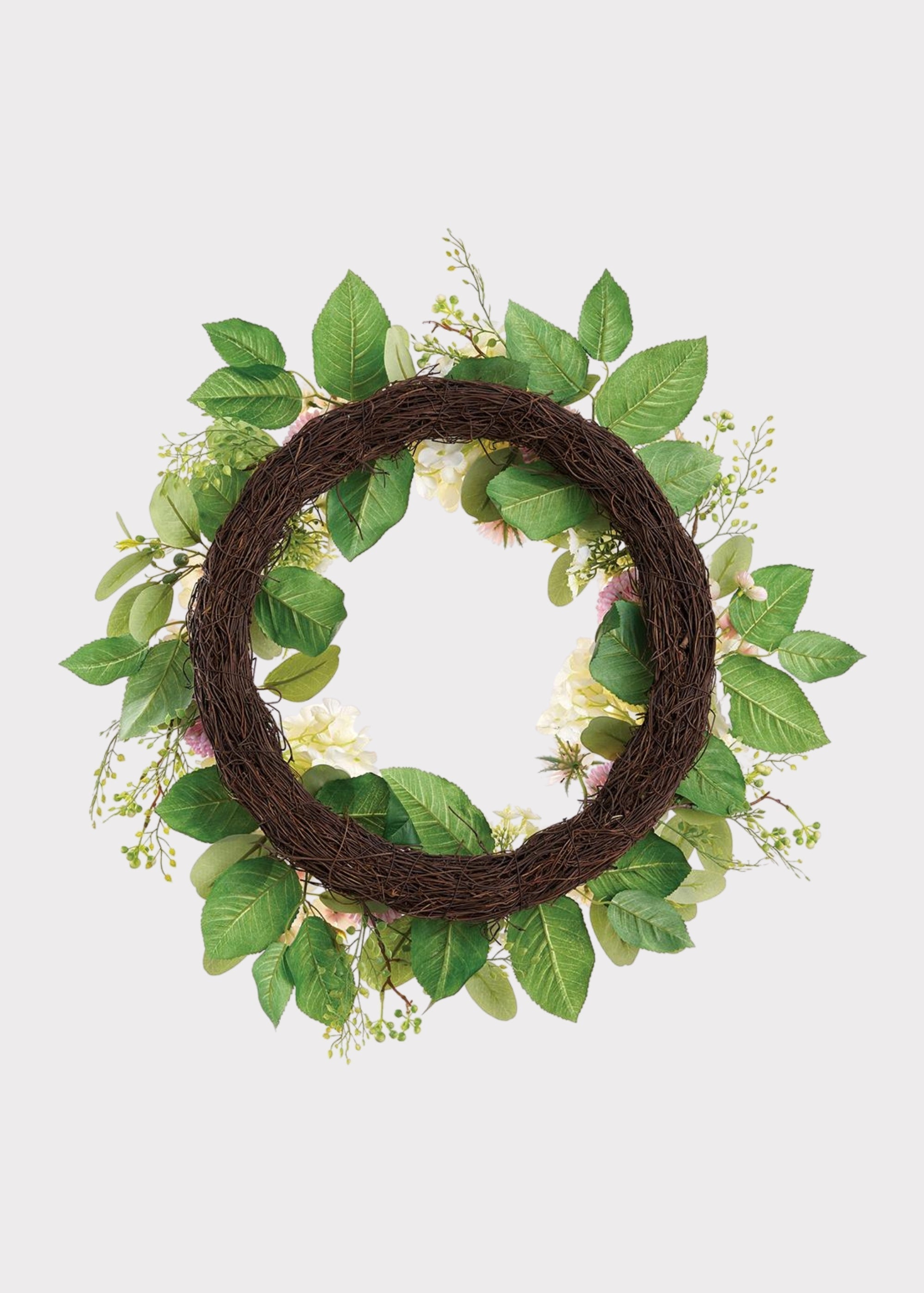 Cream Artificial Dahlia Wreath for Table Centerpiece