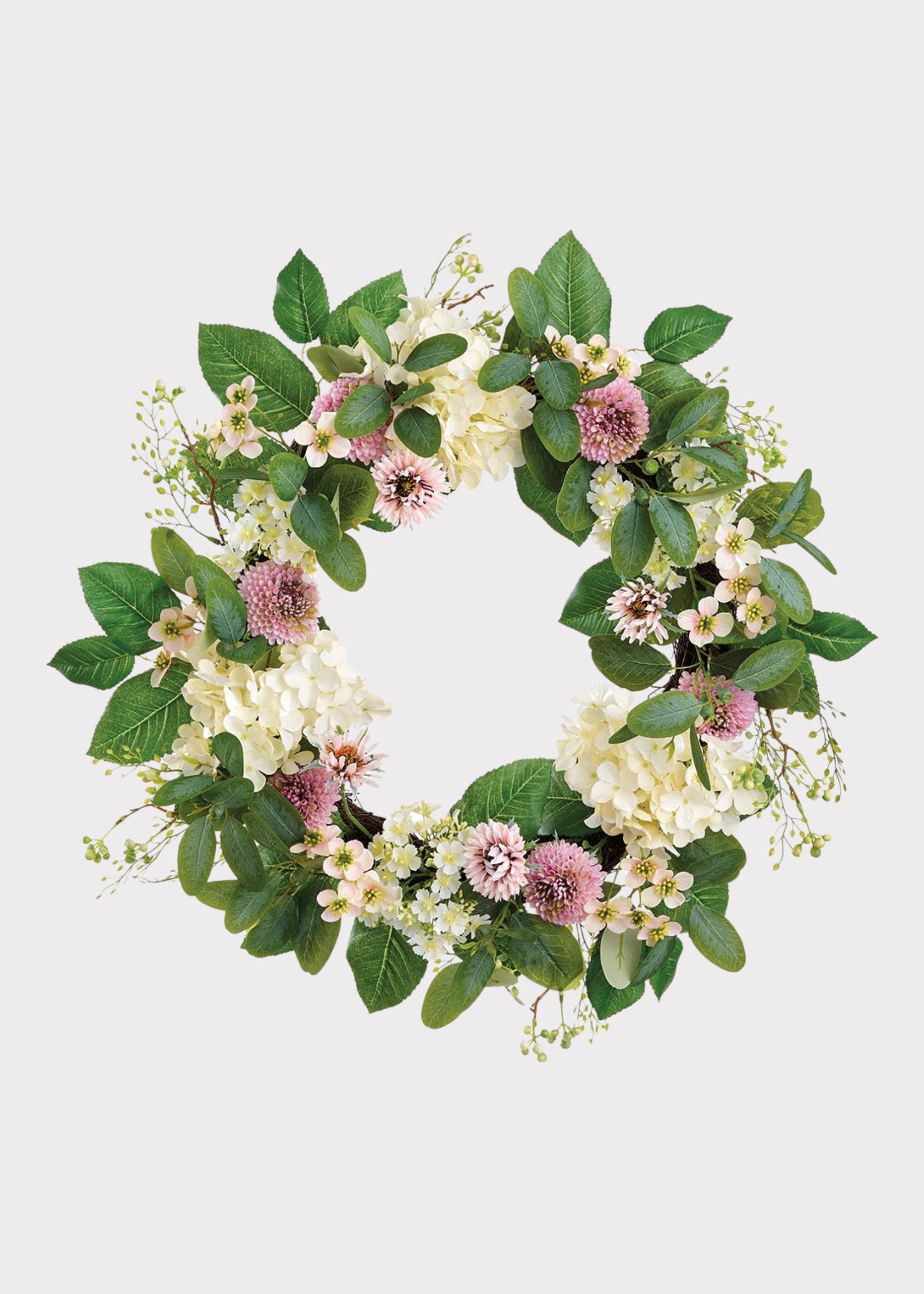 Cream Artificial Dahlia Wreath for Vase Styling
