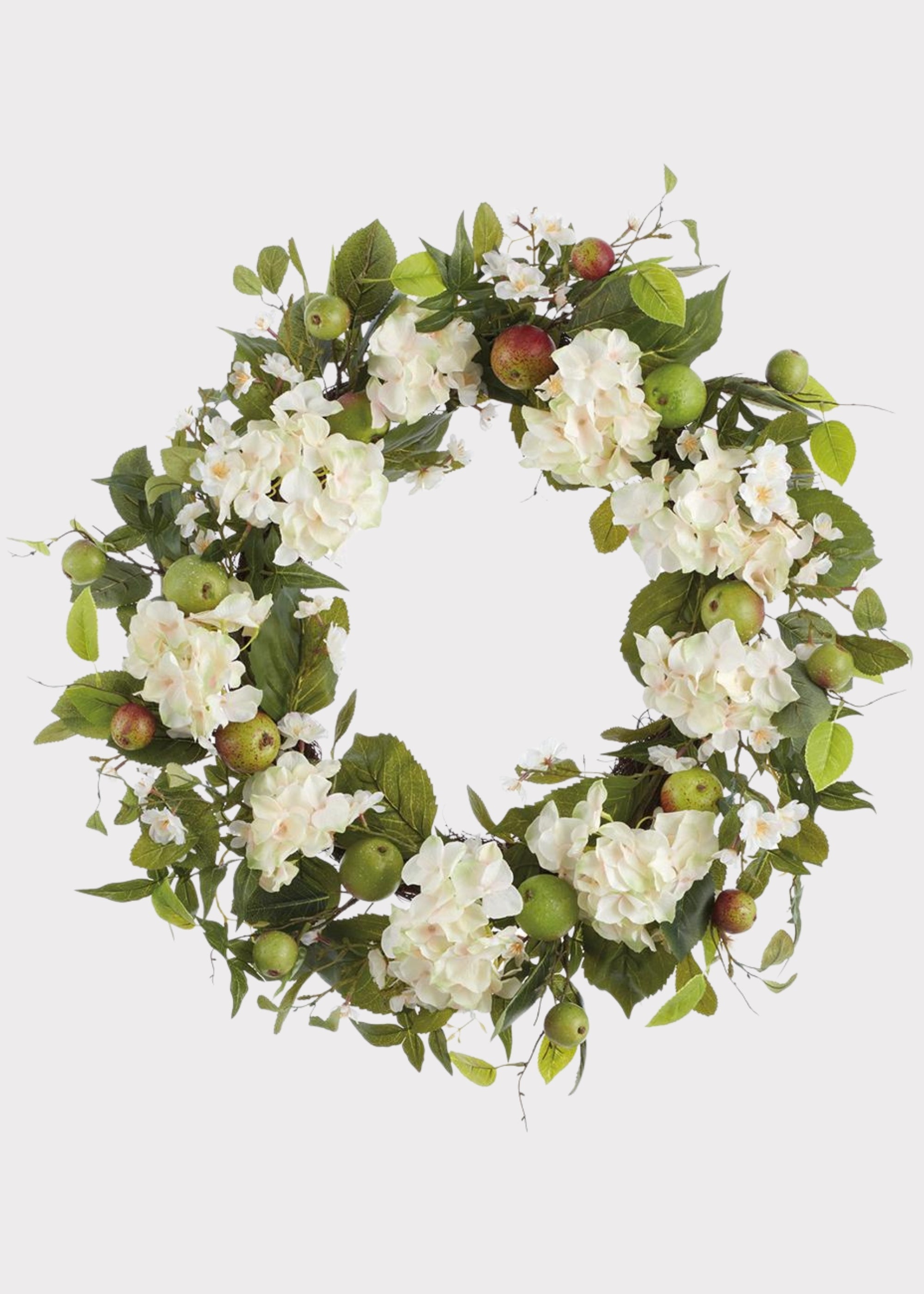 White Artificial Hydrangea Wreath for Vase Styling