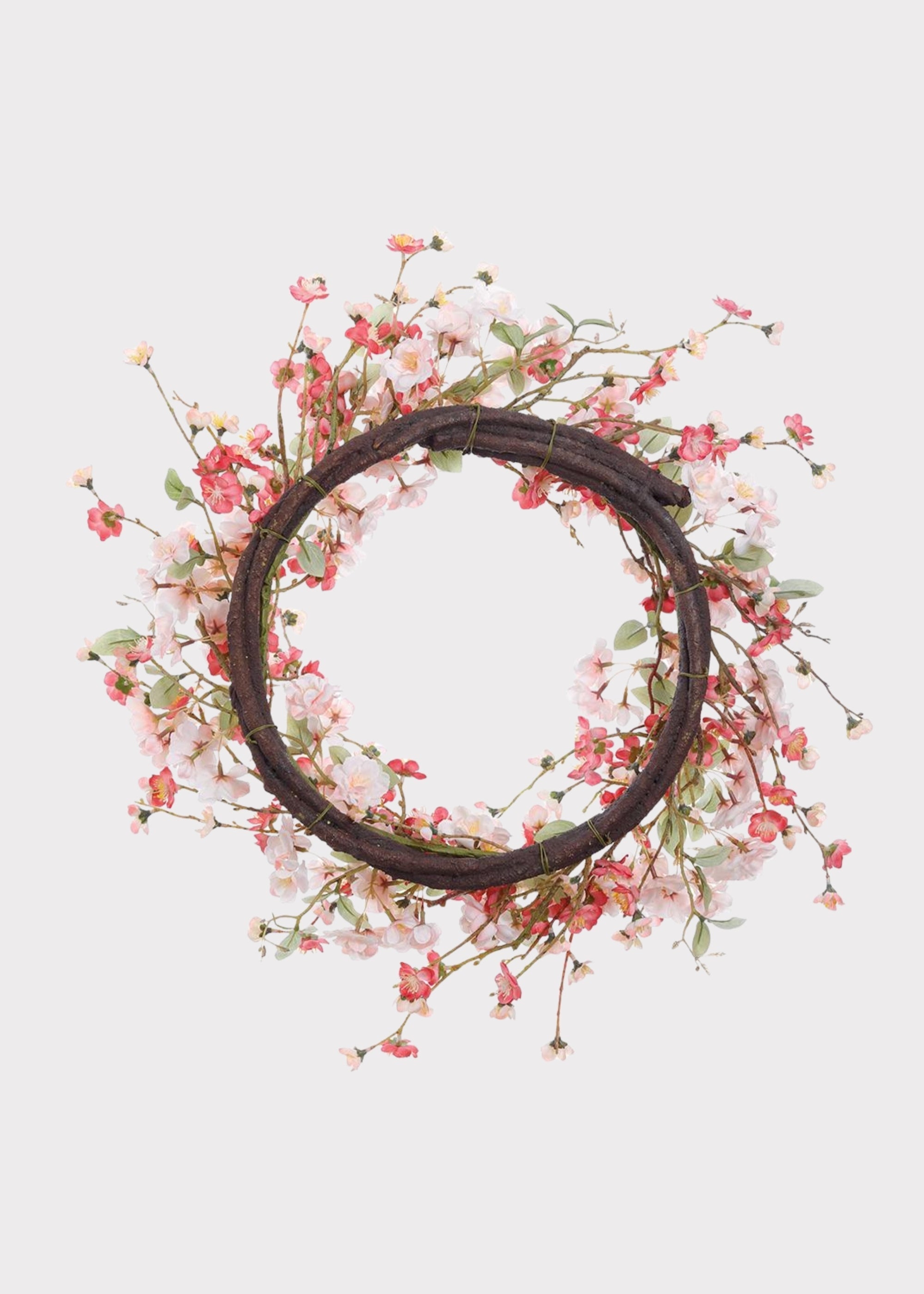 Pink Artificial Cherry Blossom Wreath for Home Decor