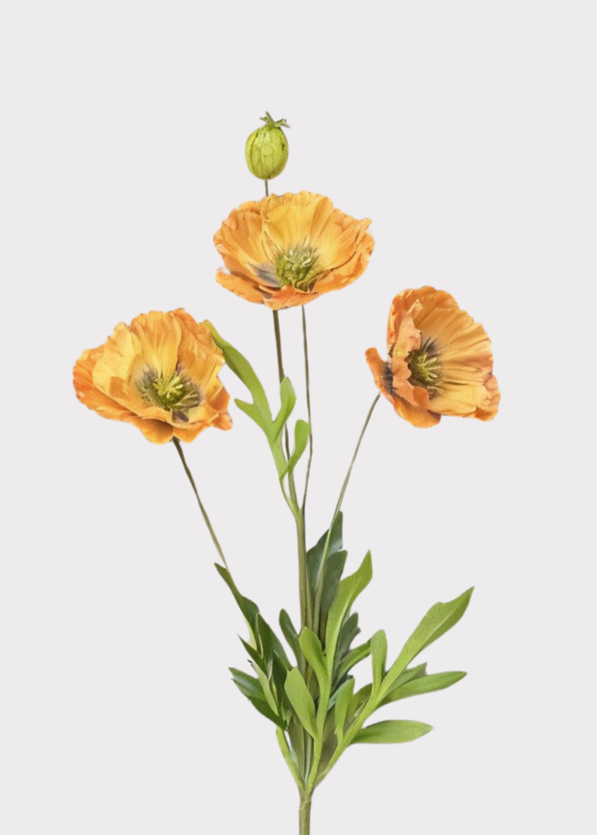 Orange Artificial Poppy Stem for Vase Styling