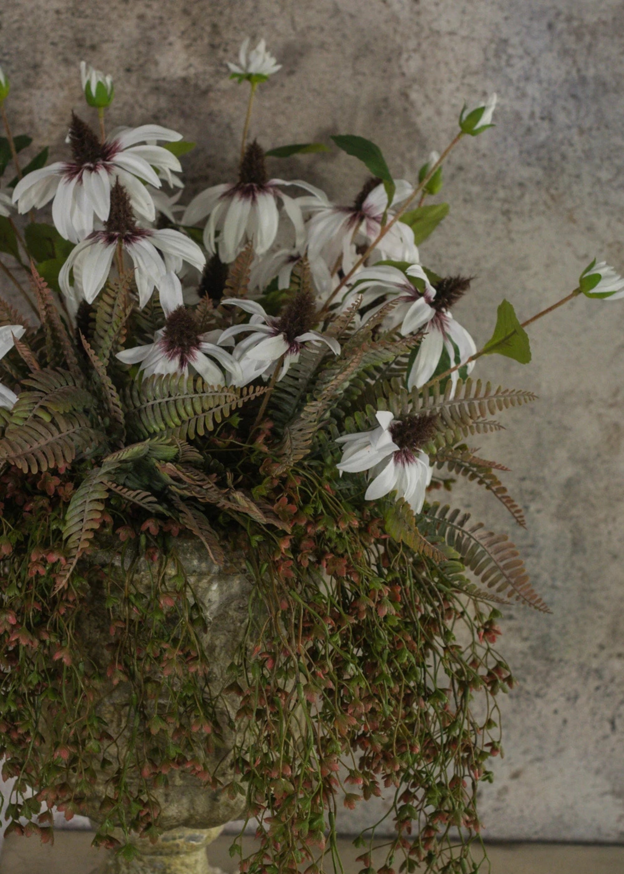 White Artificial Black Eyed Susan Wildflowers for Entryway Arrangement
