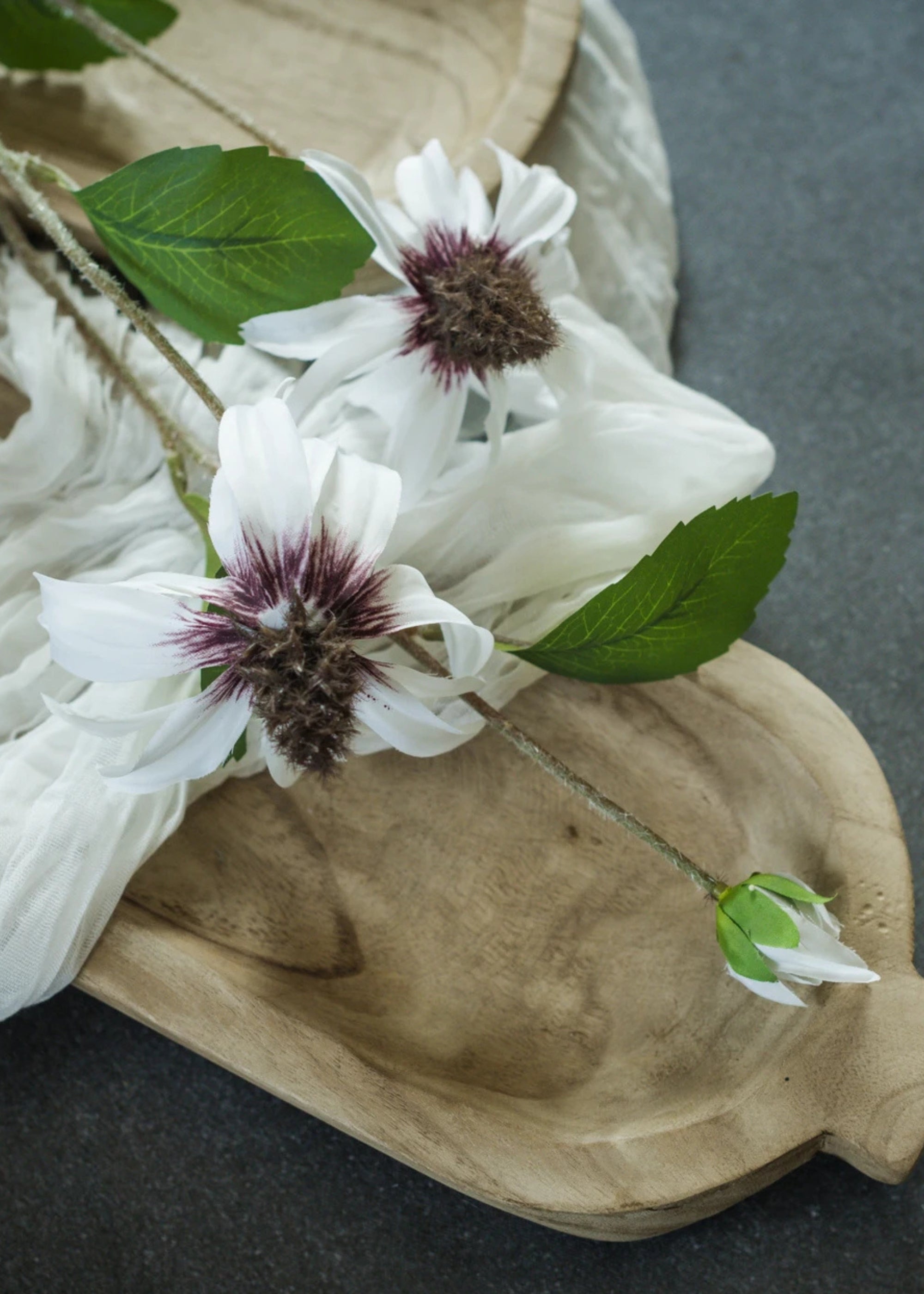 White Artificial Black Eyed Susan Wildflowers for Table Centerpiece