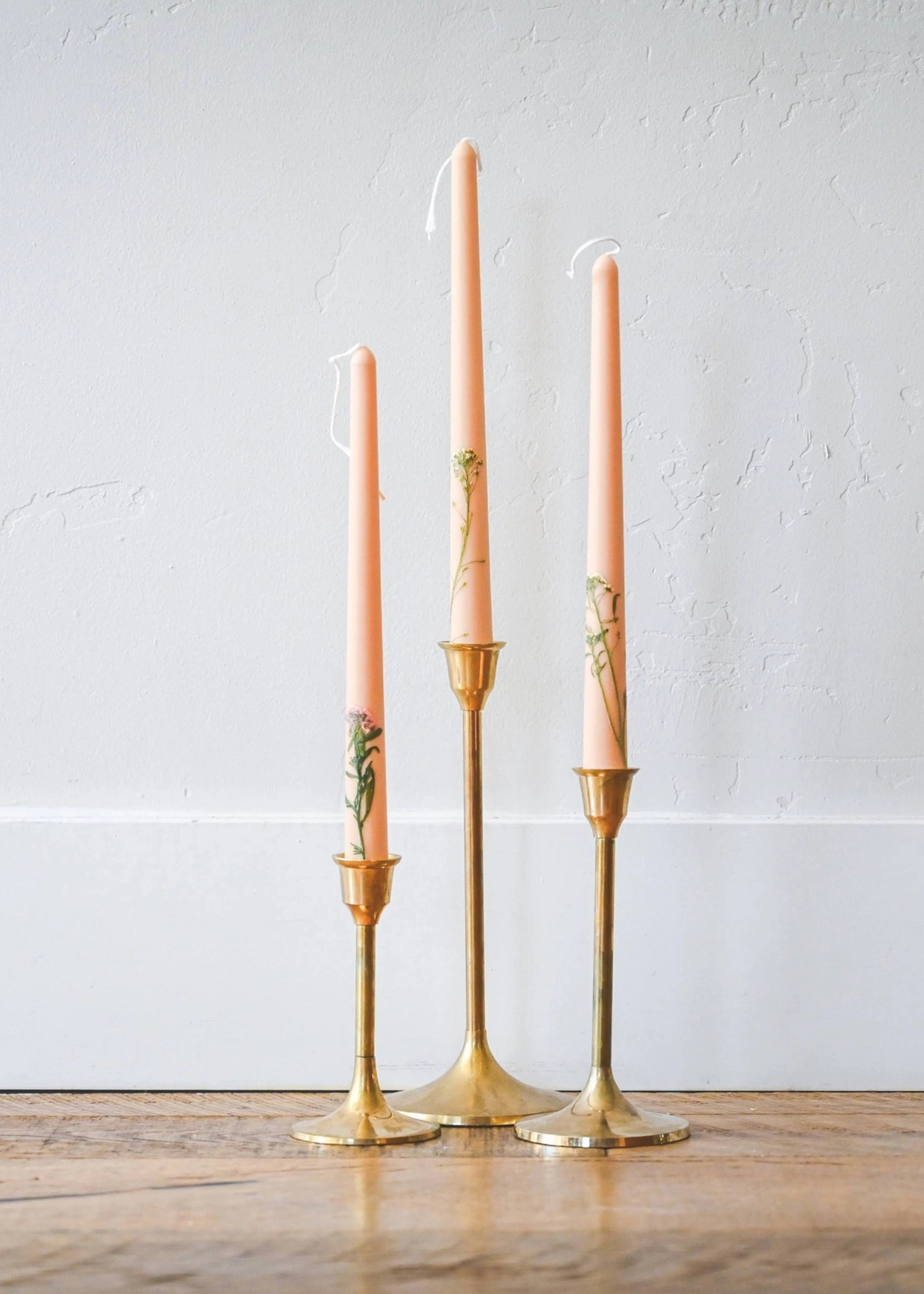 Set Handcrafted Beeswax Taper Candles for Home Decor