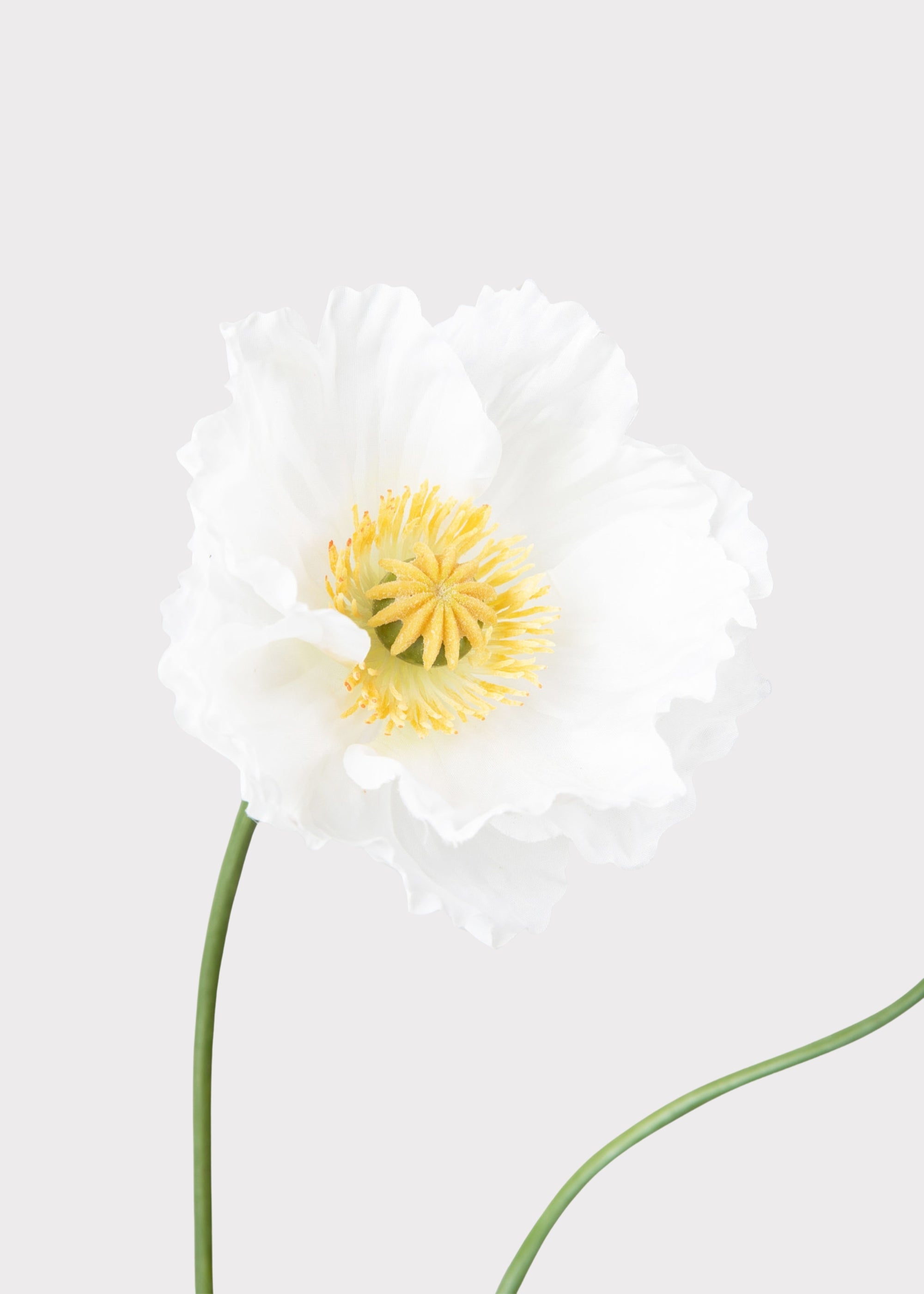 Cream Artificial Poppy Stem for Table Centerpiece