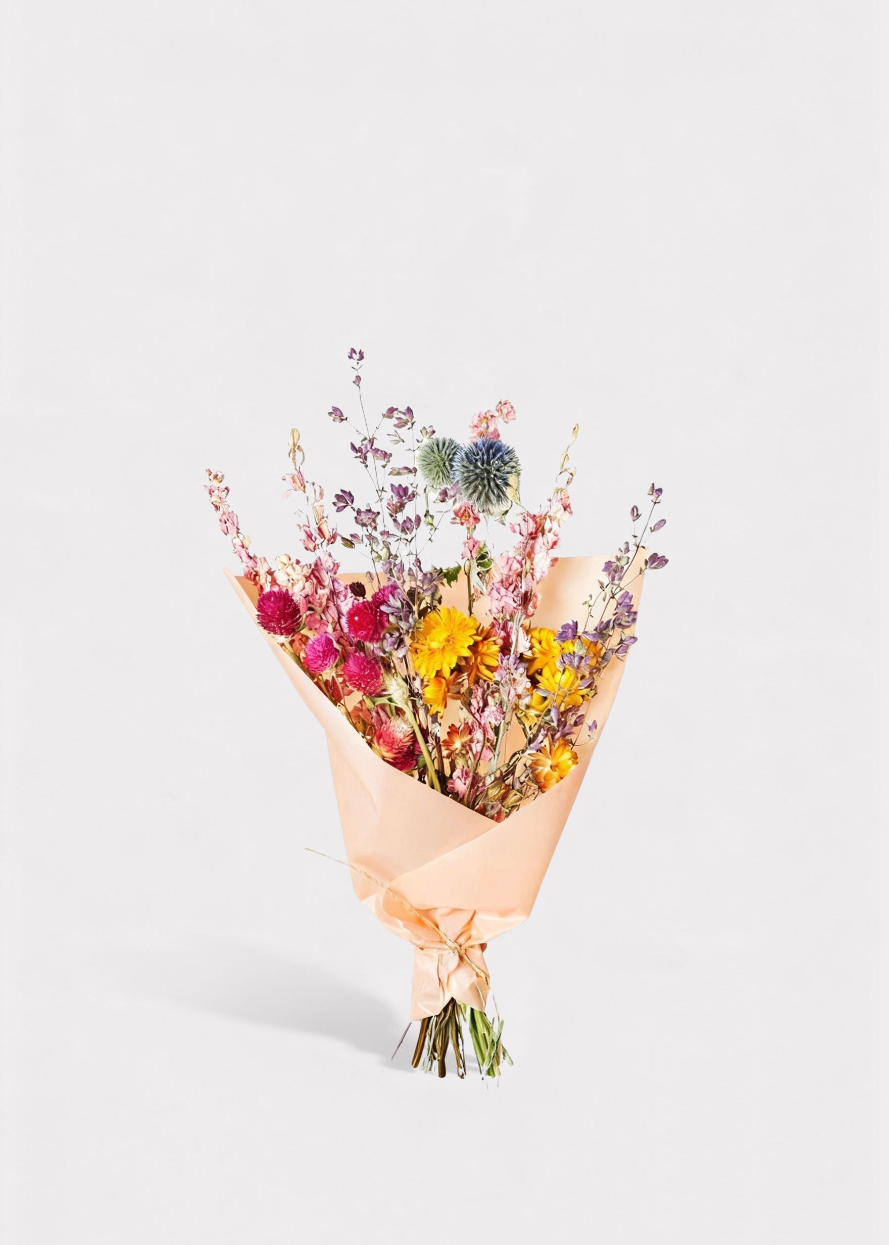 Pink Dried Colorful Pink and Yellow Small Bouquet for Table Centerpiece