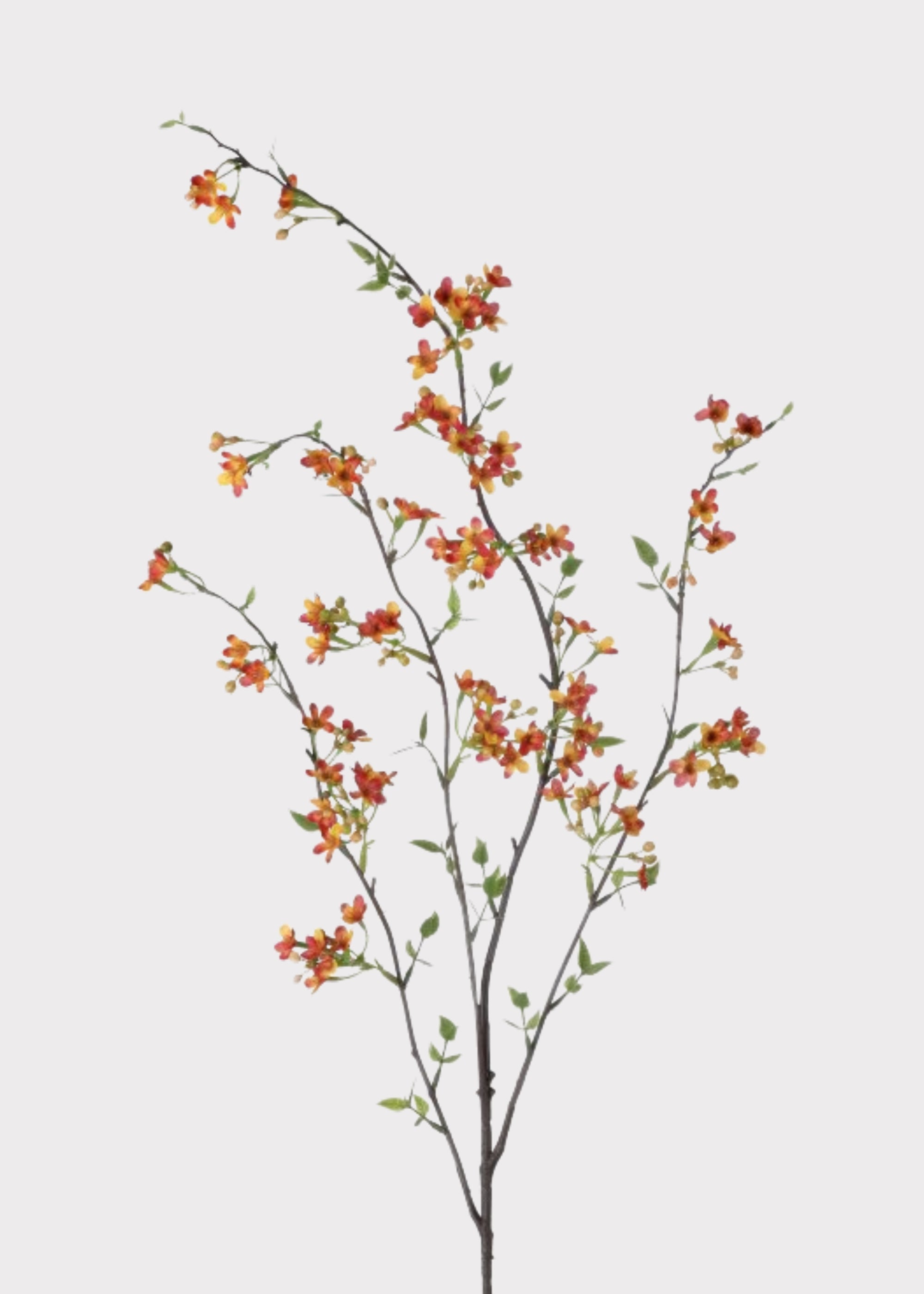 Orange Artificial Cherry Blossom Branch for Vase Styling