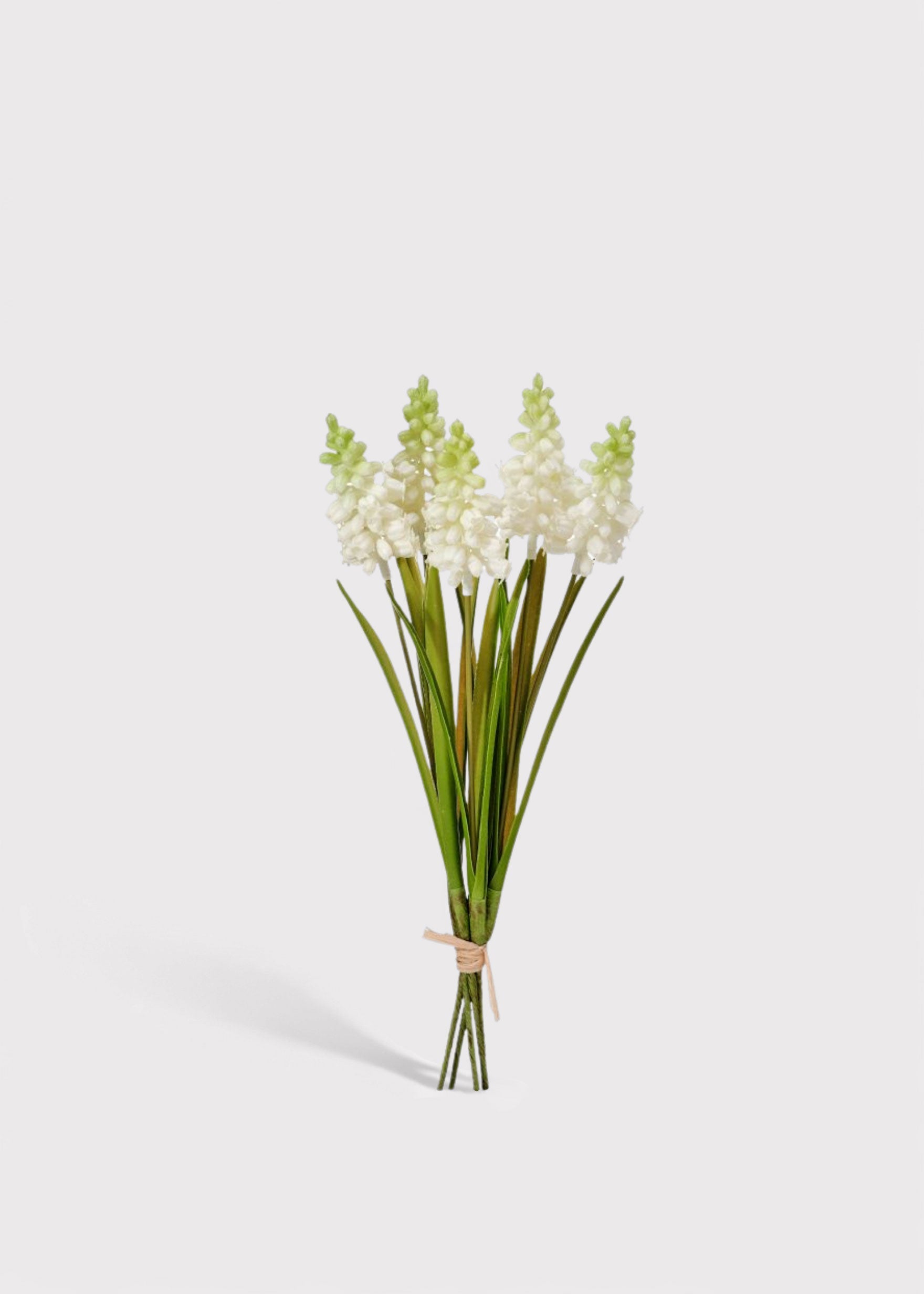 White Artificial Grape Hyacinth Spring Bundle for Home Decor