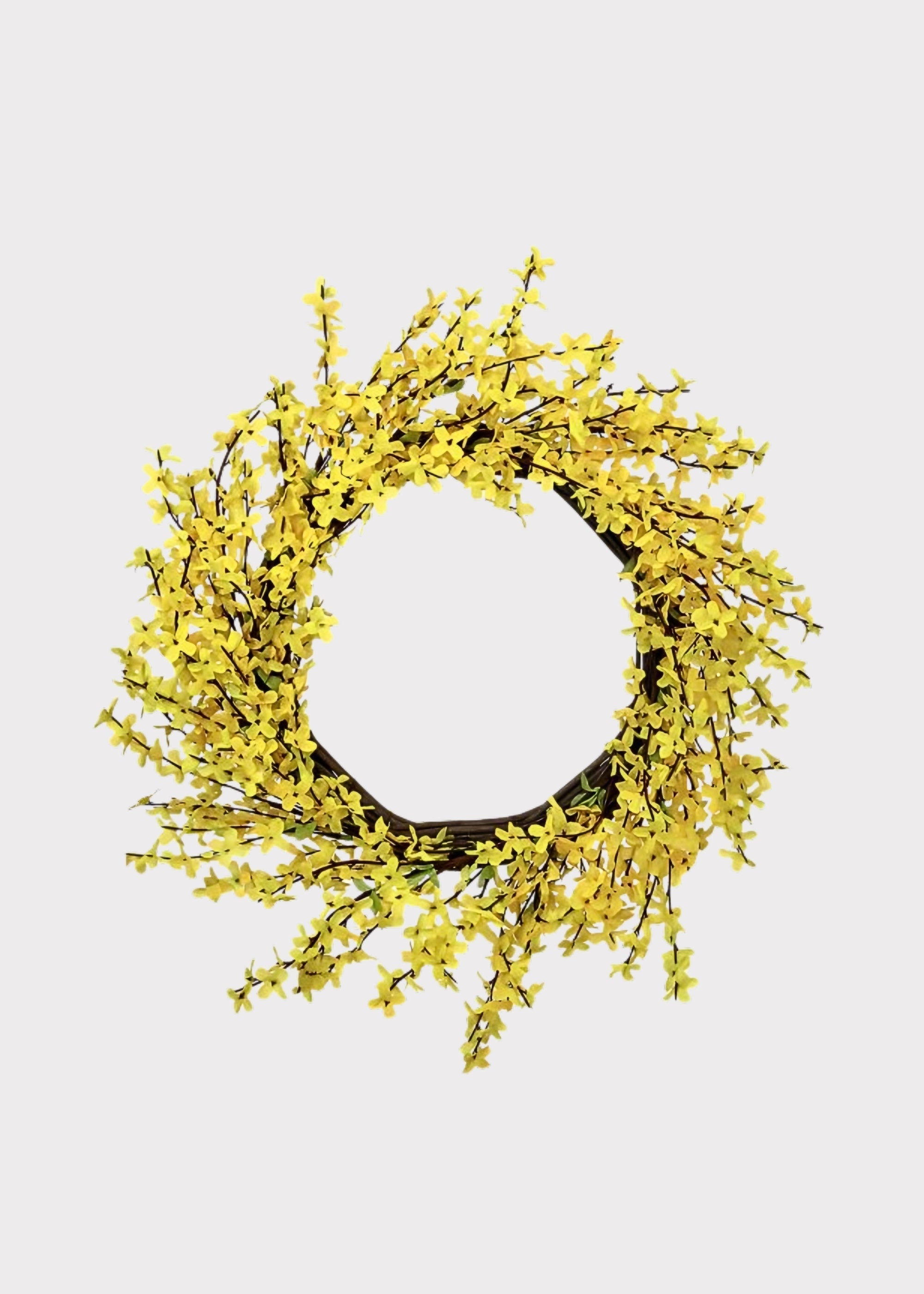 Yellow Artificial Forsythia Wreath for Vase Styling