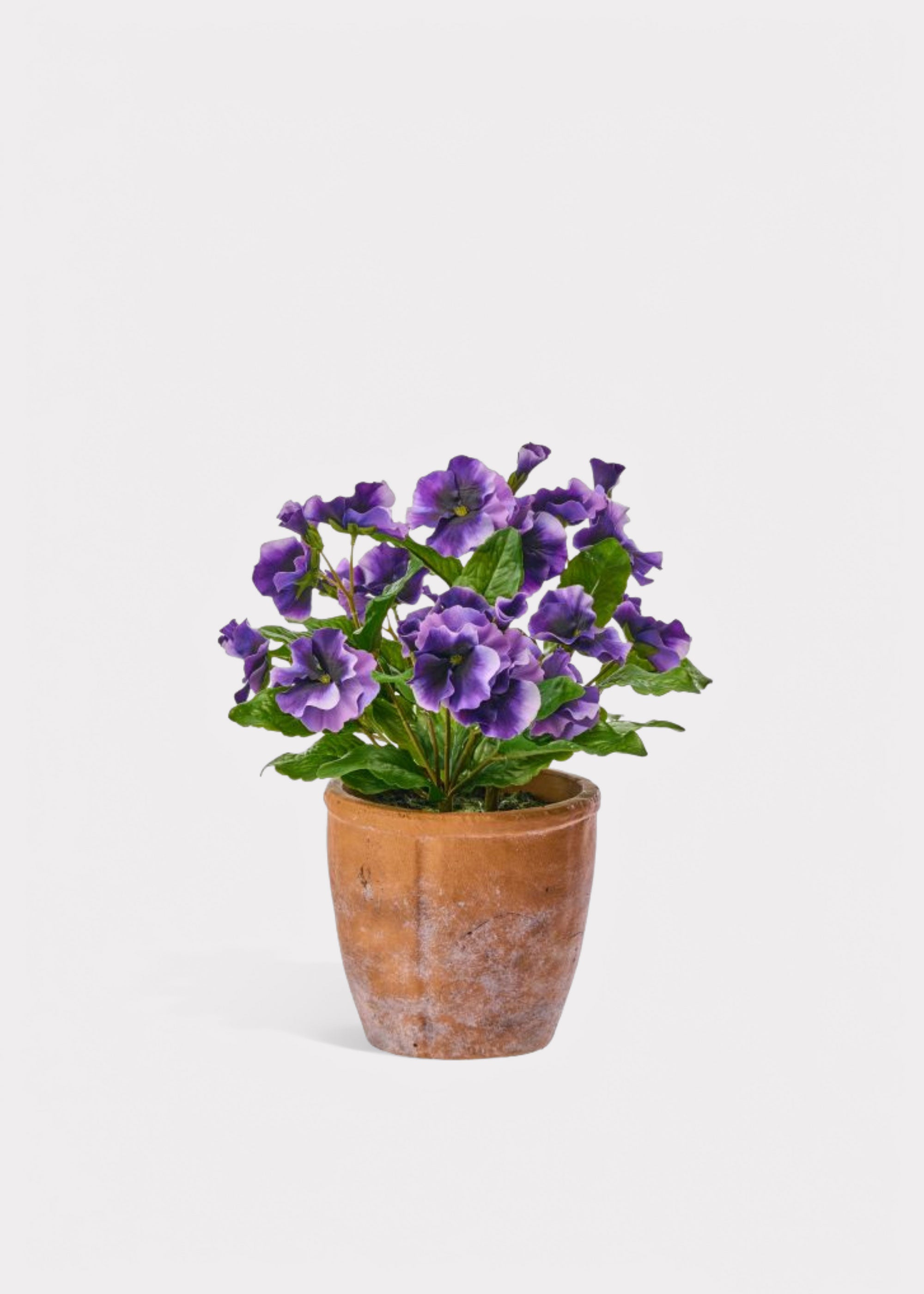 Purple Green Artificial Outdoor Purple Pansy Potted for Vase Styling