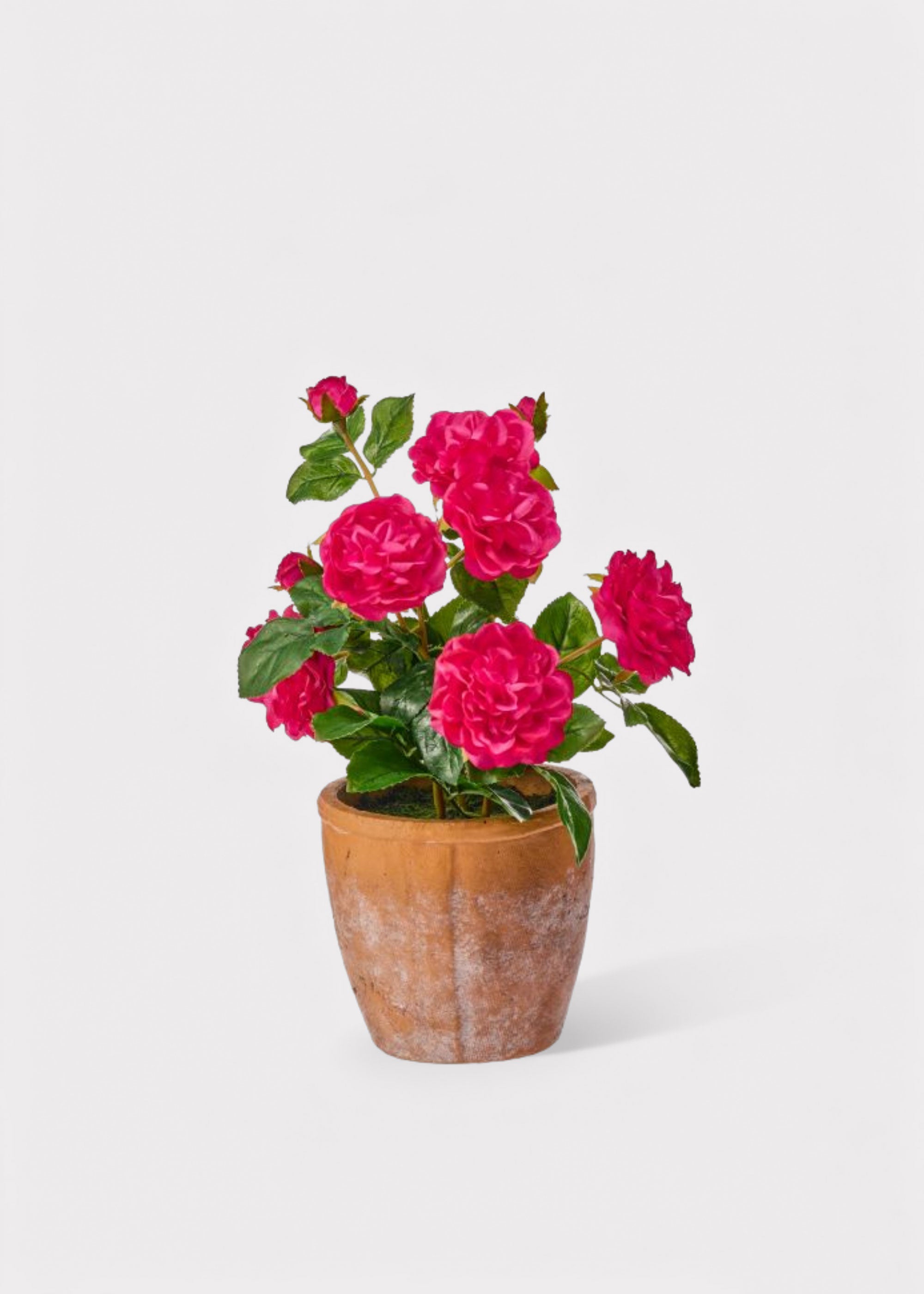Pink Real Touch Artificial Rose Potted Plant for Vase Styling