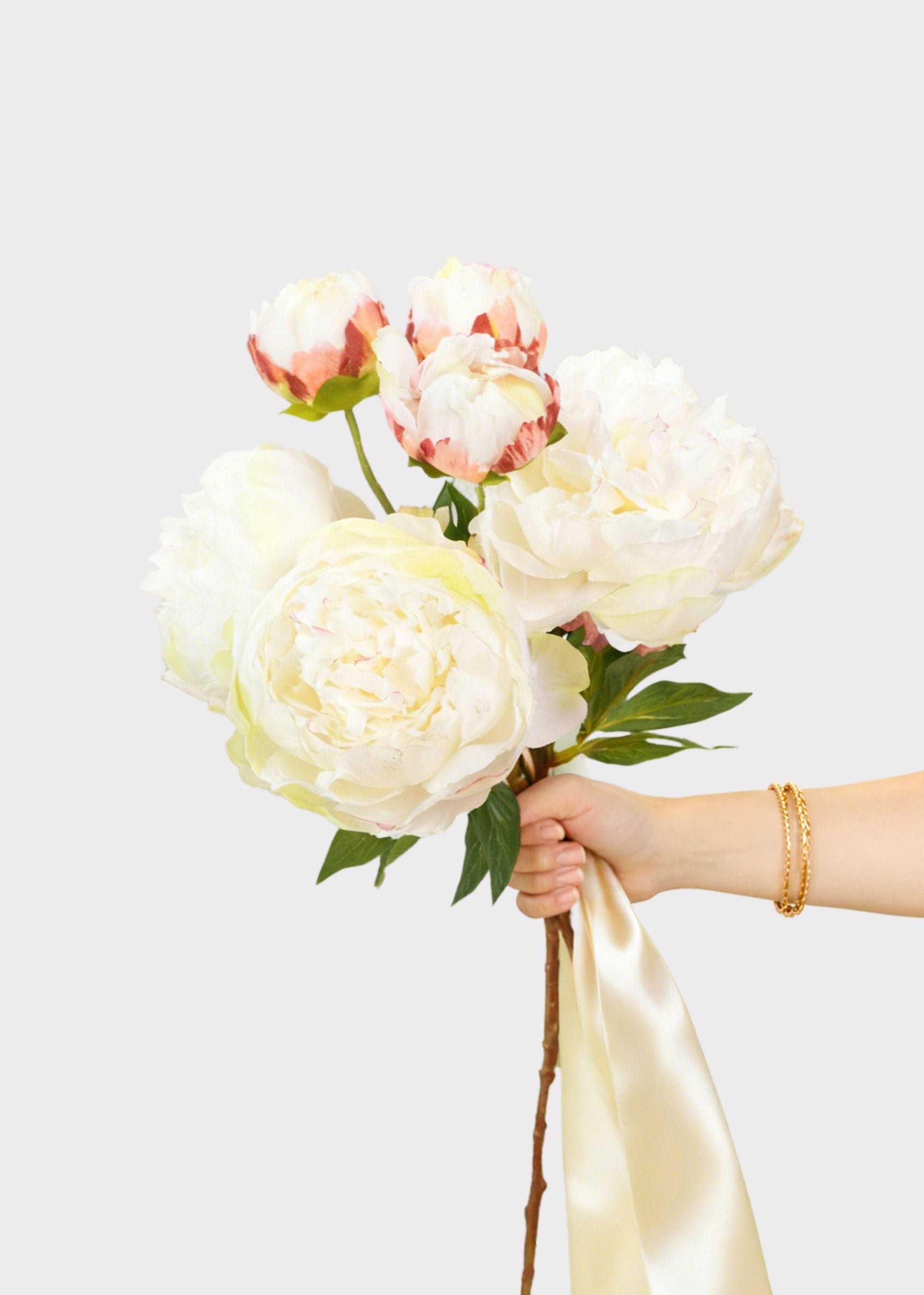 Cream Artificial Peony Bundle for Home Decor