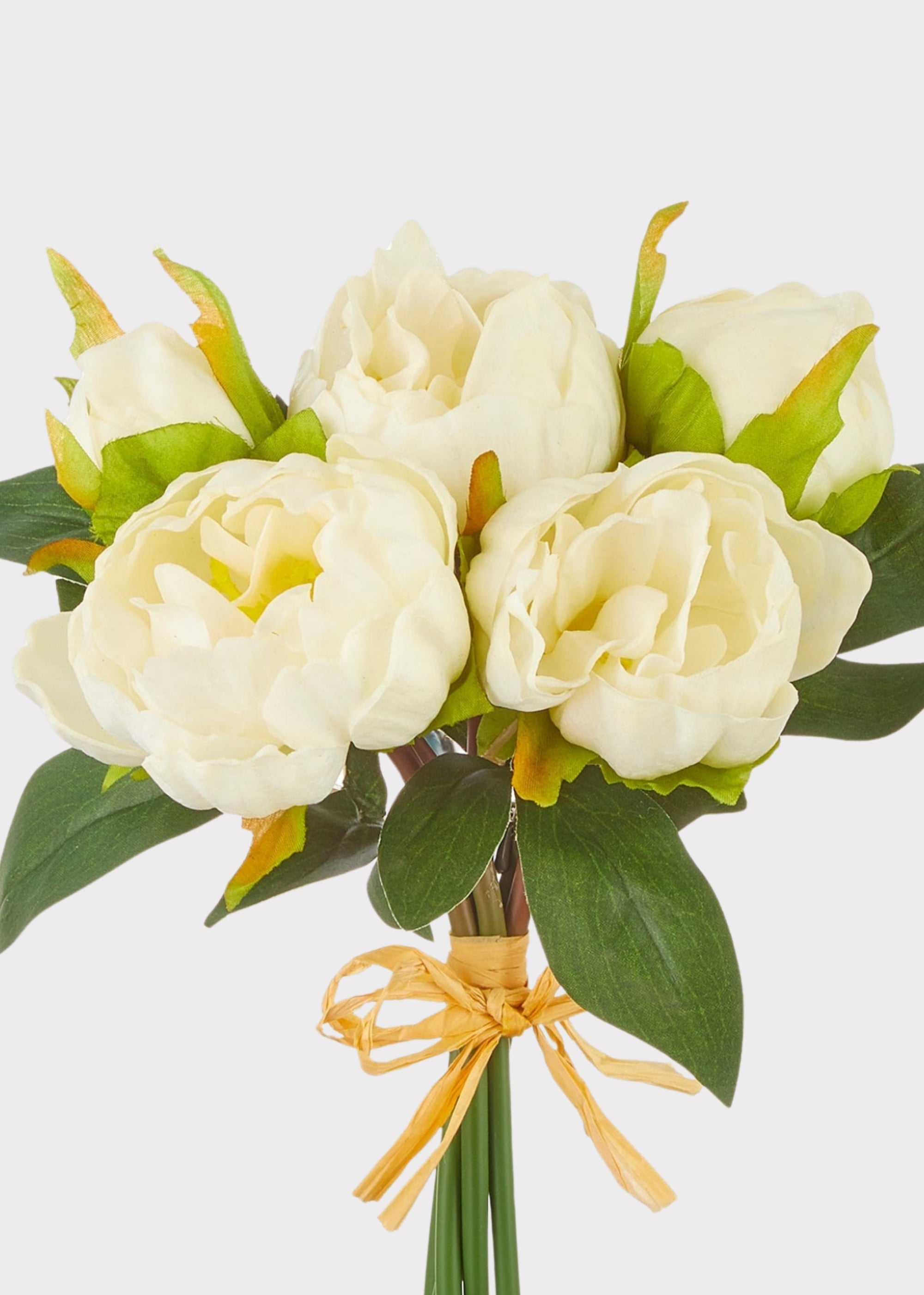 Cream Real Touch Artificial Peony Bundle for Wedding Decor