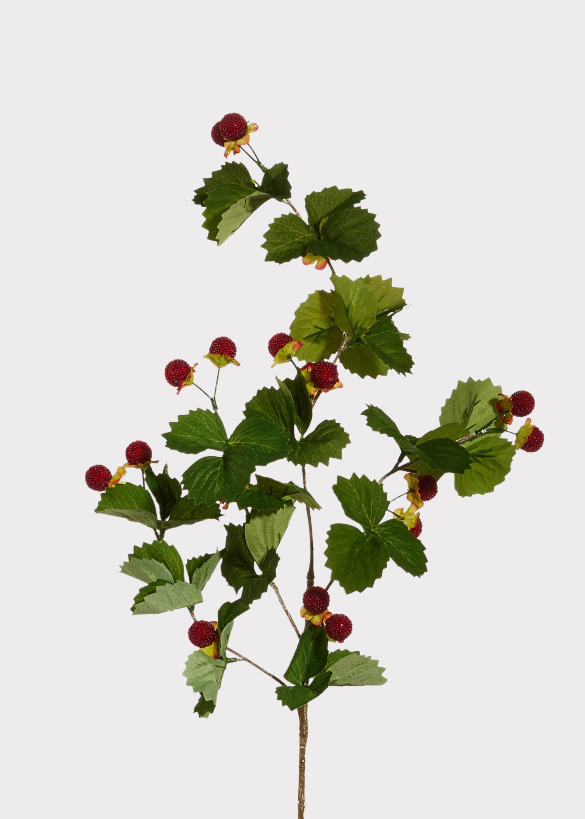 Red raspberry faux berry branch for holiday vase decor