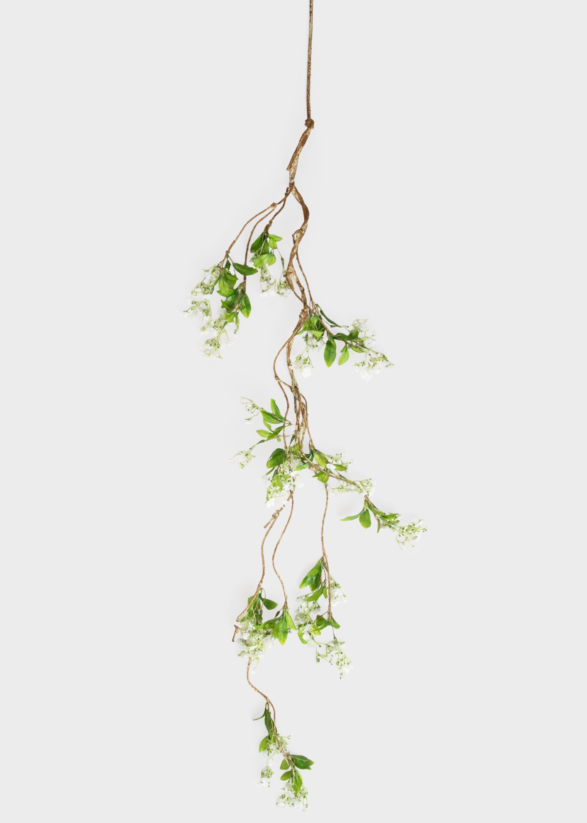 White Artificial and Green Blooming Garland for Table Centerpiece