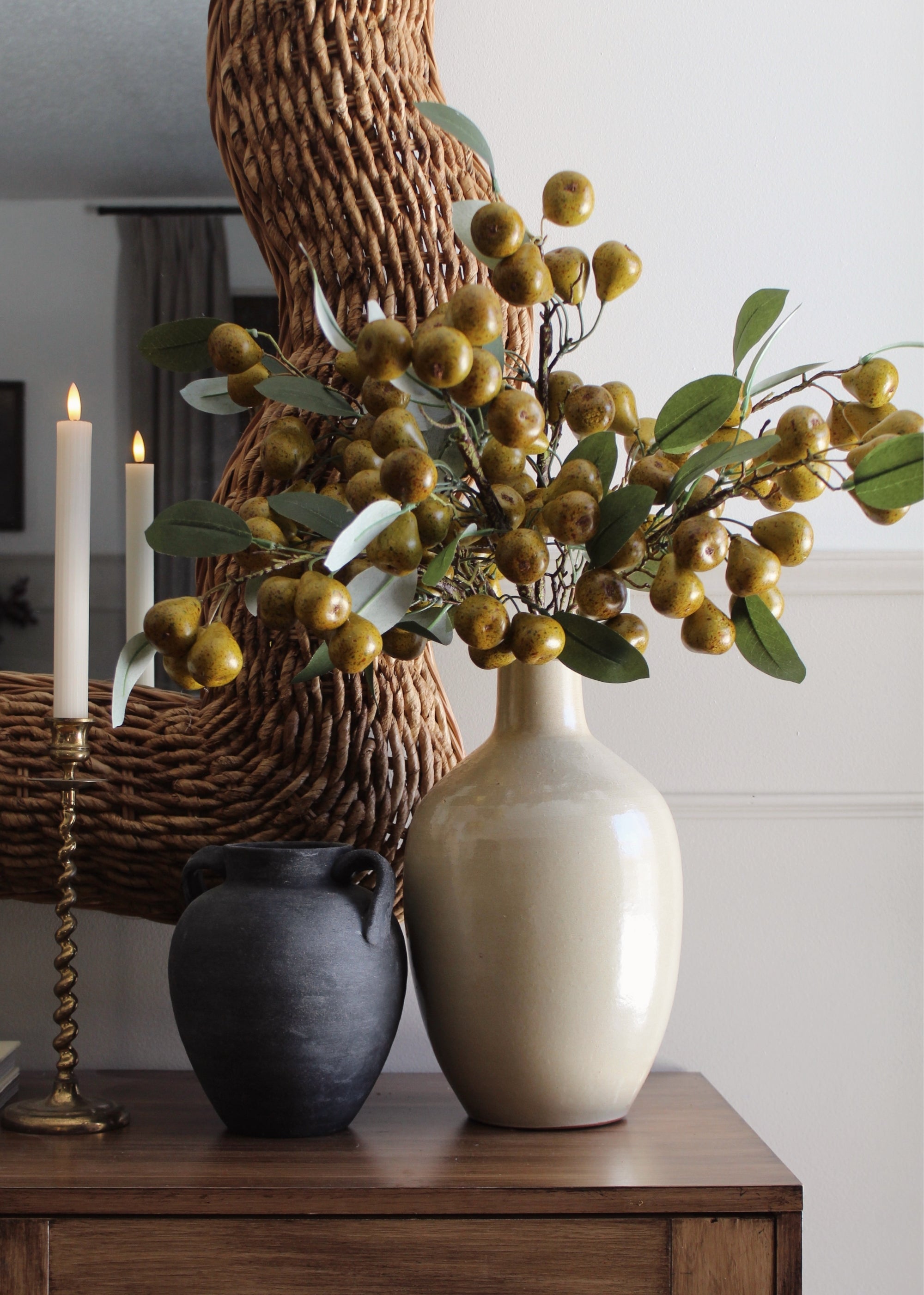Artificial Pear Fruit Branch for Home Decor