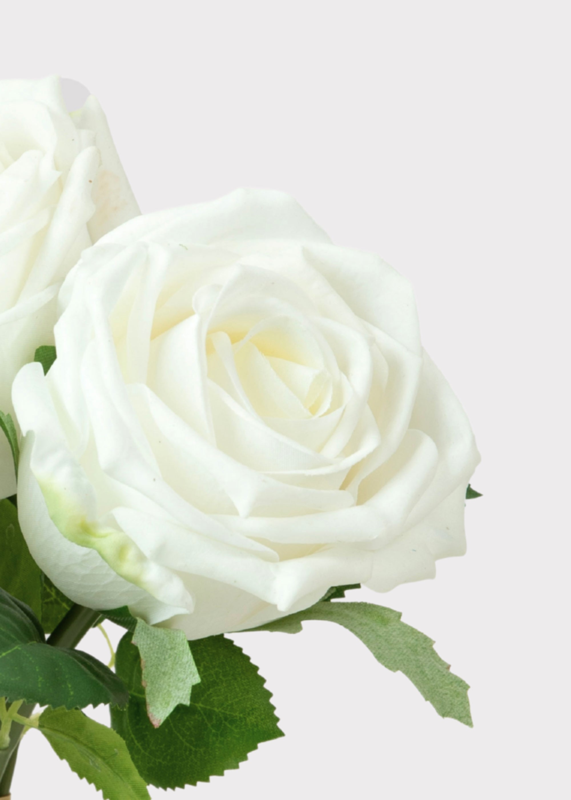 White Natural Touch Artificial Rose Bundle for Home Decor