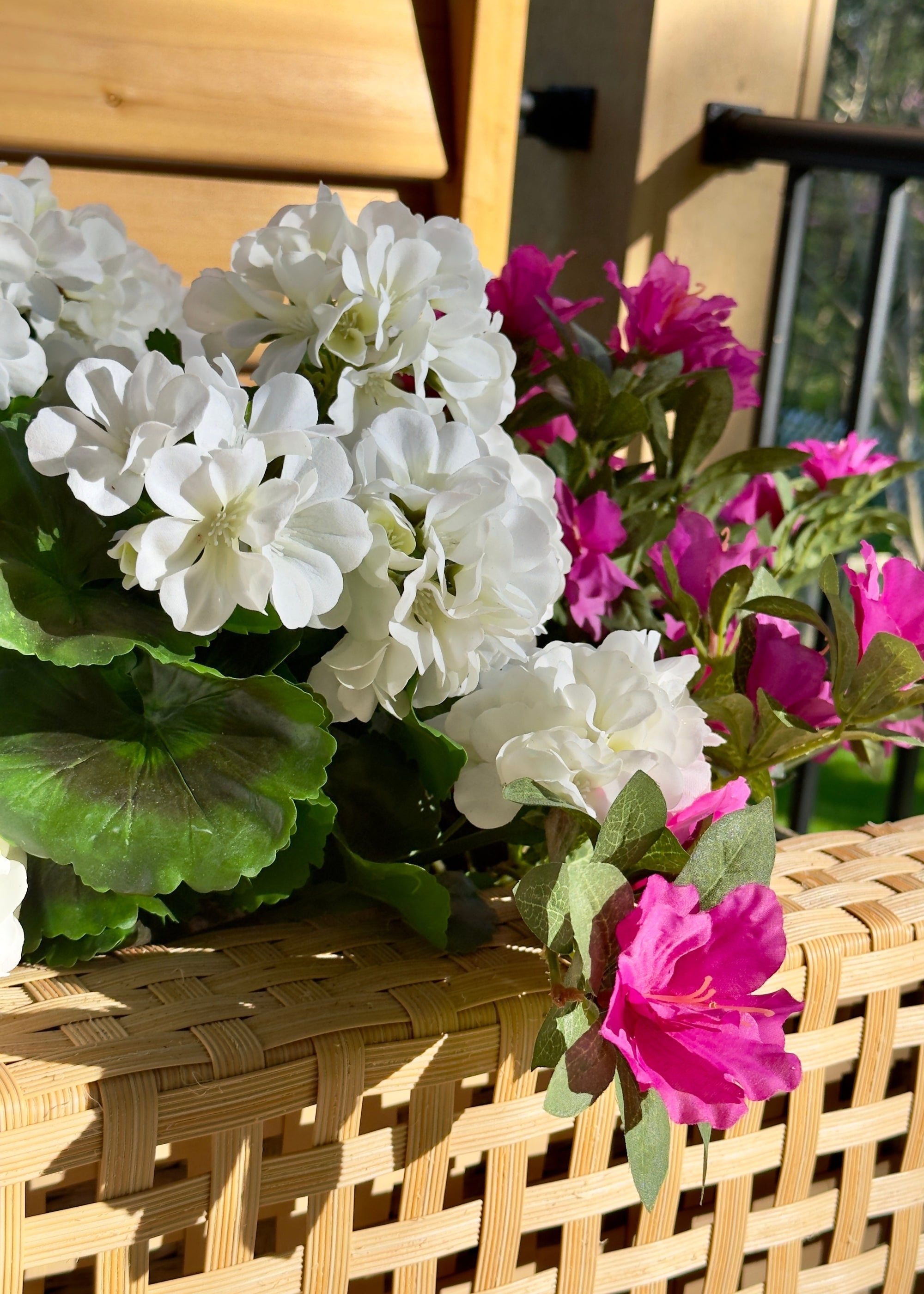 White Natural Touch Artificial Geranium Pick for Shelf Styling