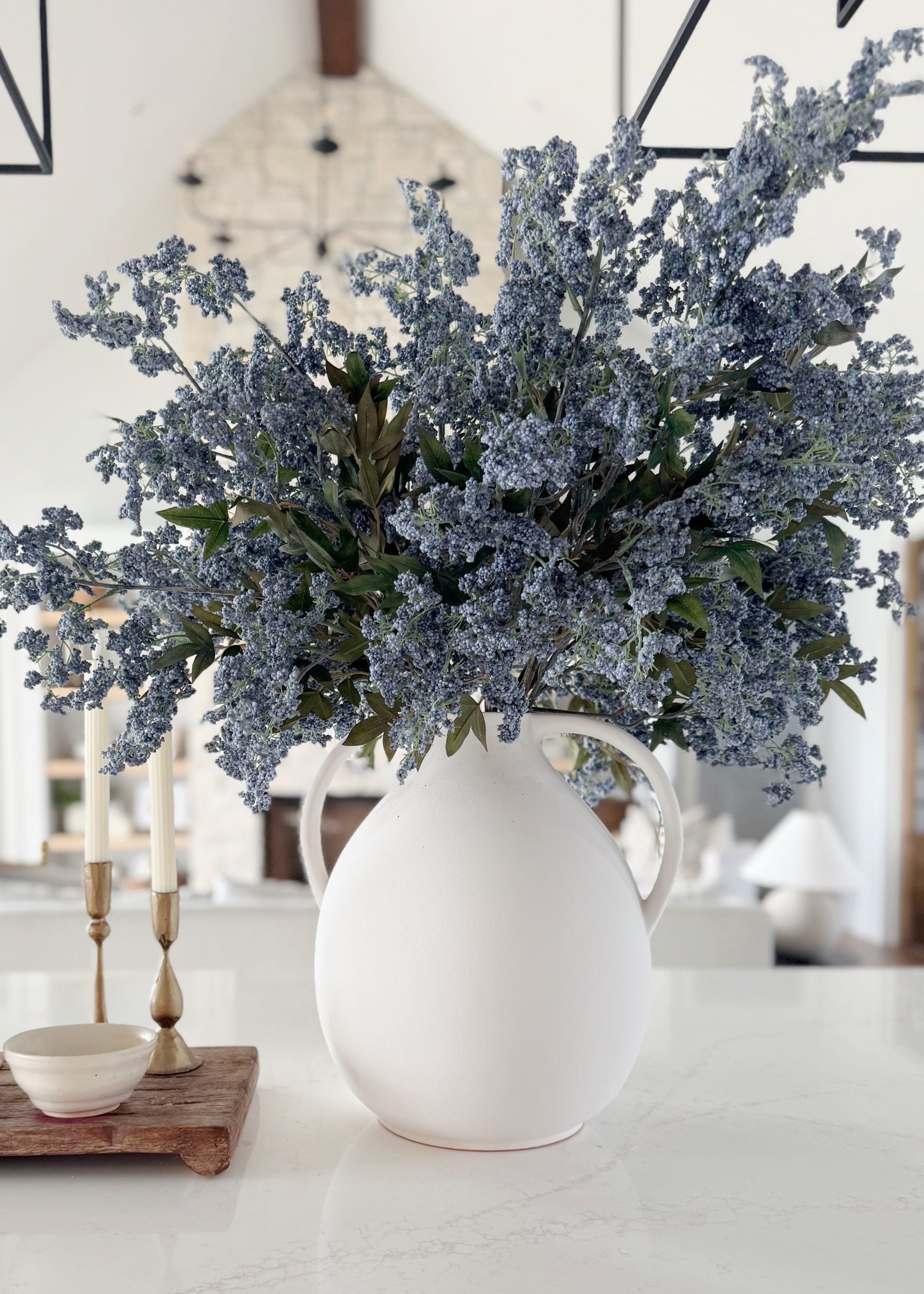 Blue Artificial Berry Branch for Home Decor