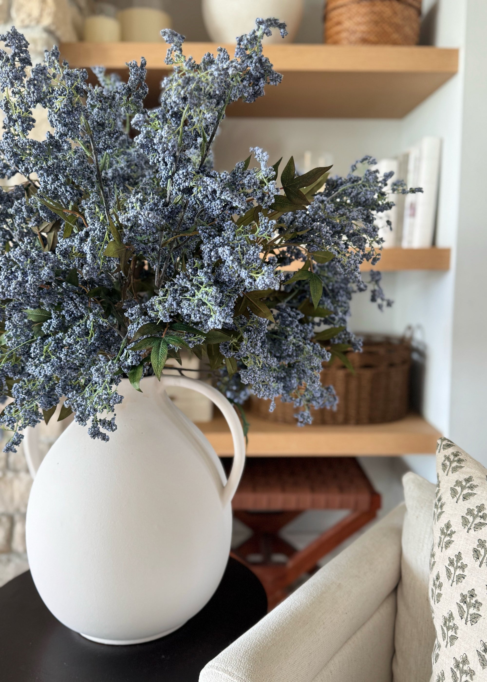 Blue Artificial Berry Branch for Shelf Styling