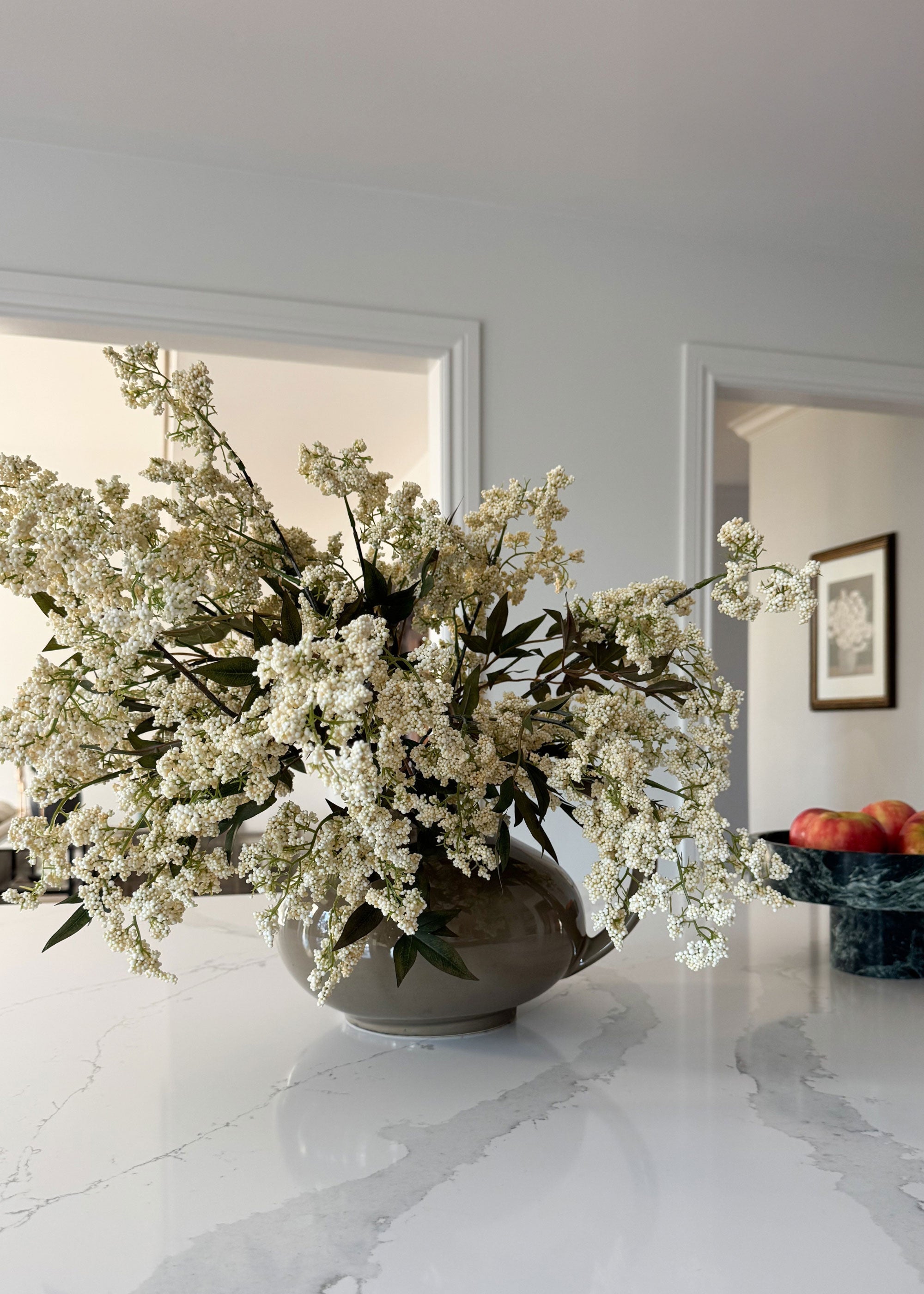 Cream Artificial Berry Branch for Wedding Decor