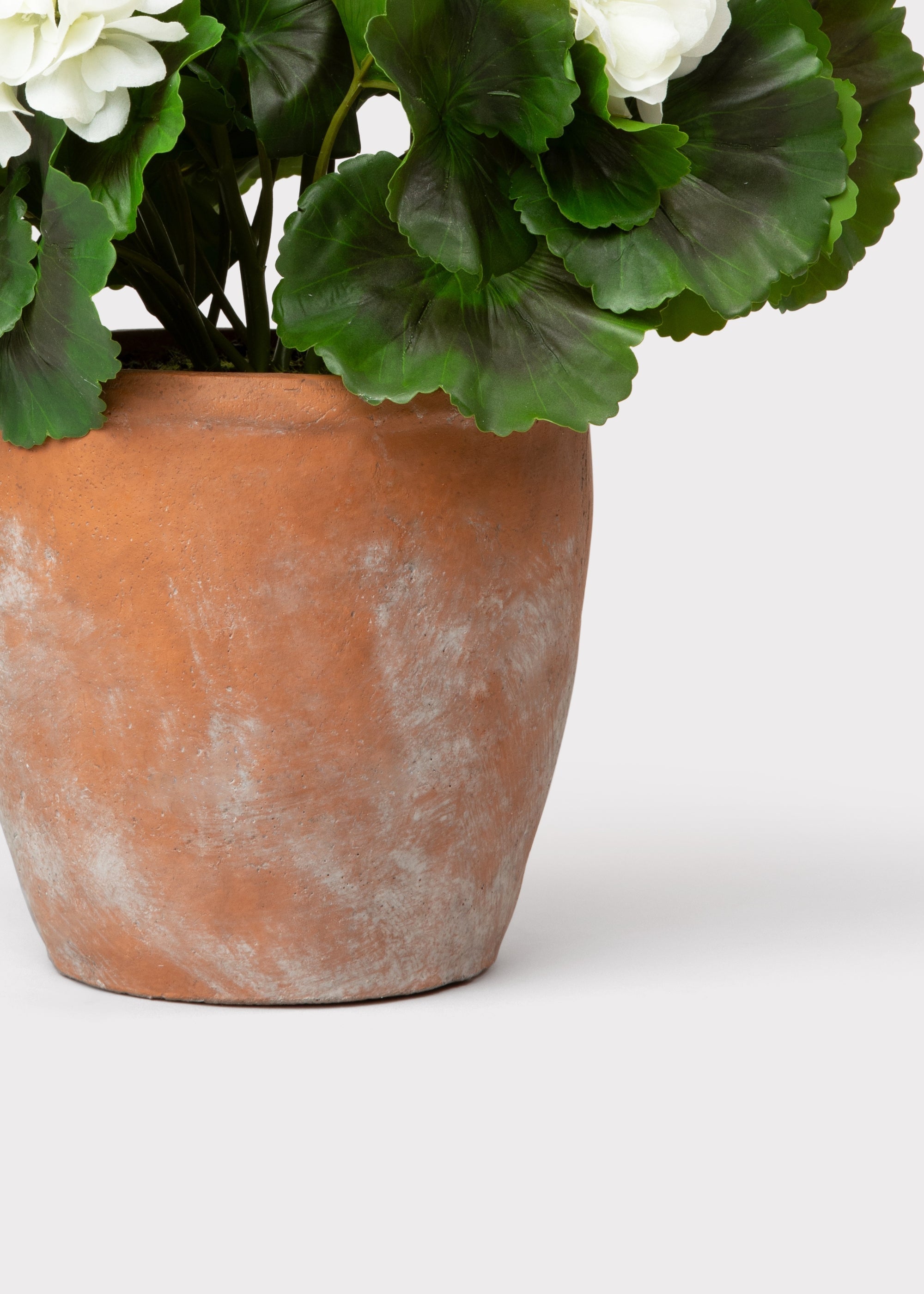 White Artificial Geranium Potted Plant for Table Centerpiece