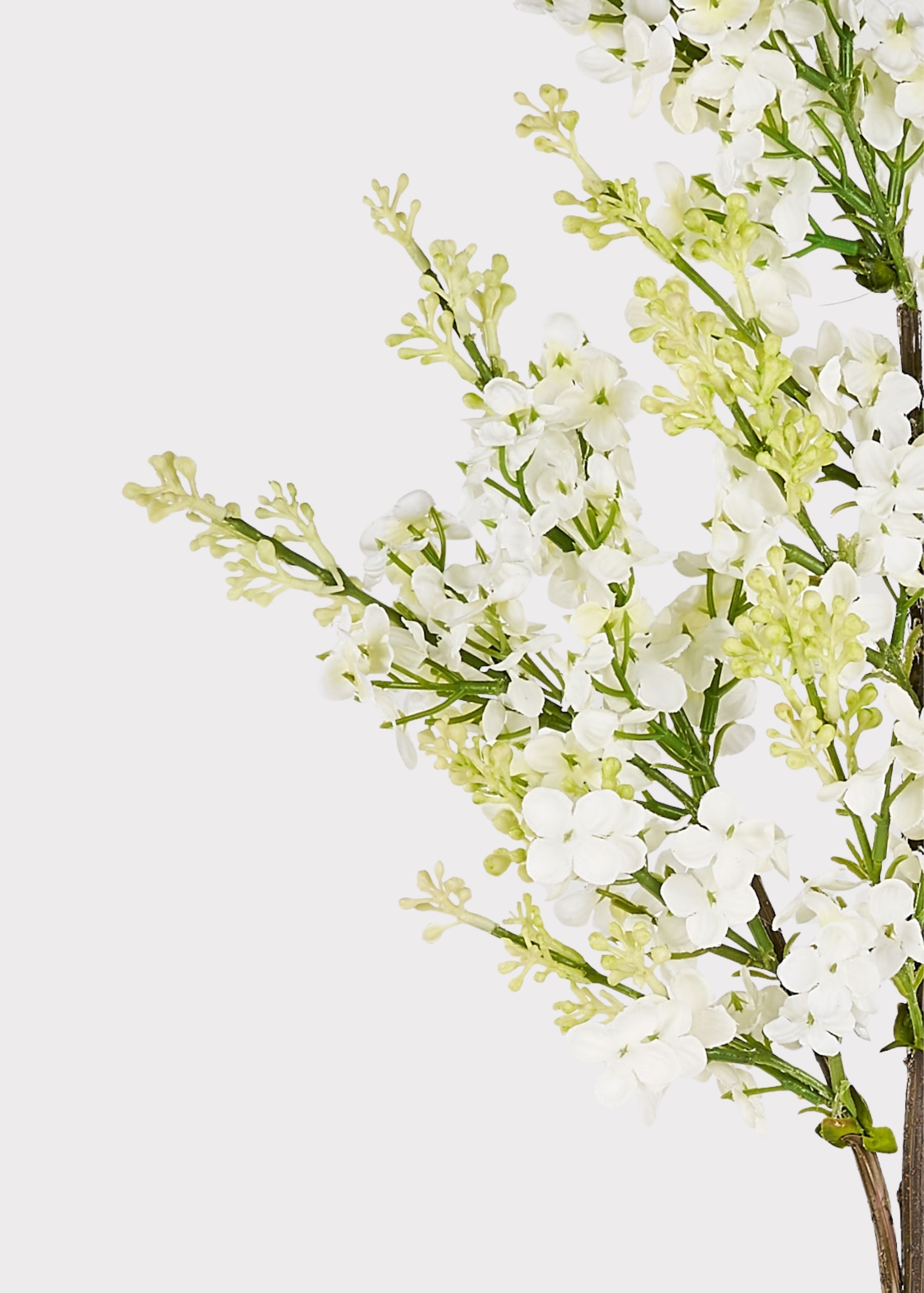 Cream Artificial Lilac Branch for Entryway Arrangement