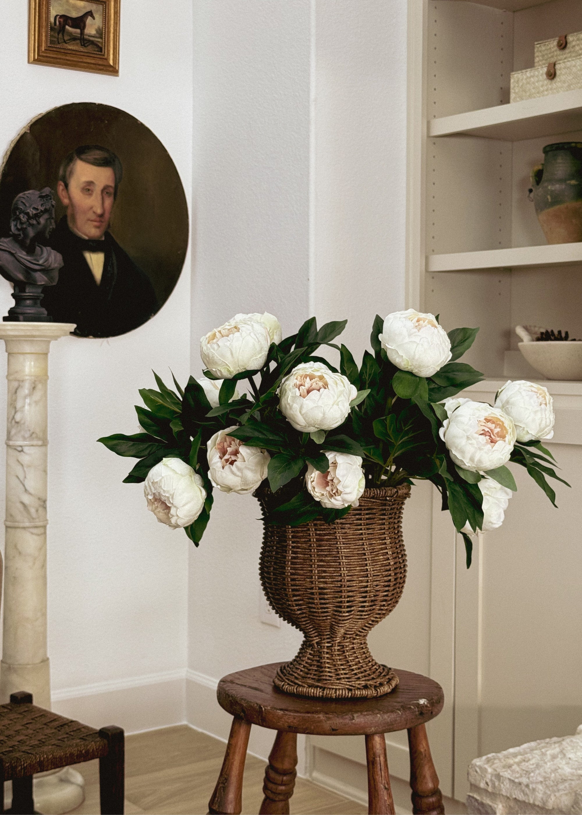 Cream Artificial Peony Stem for Home Decor