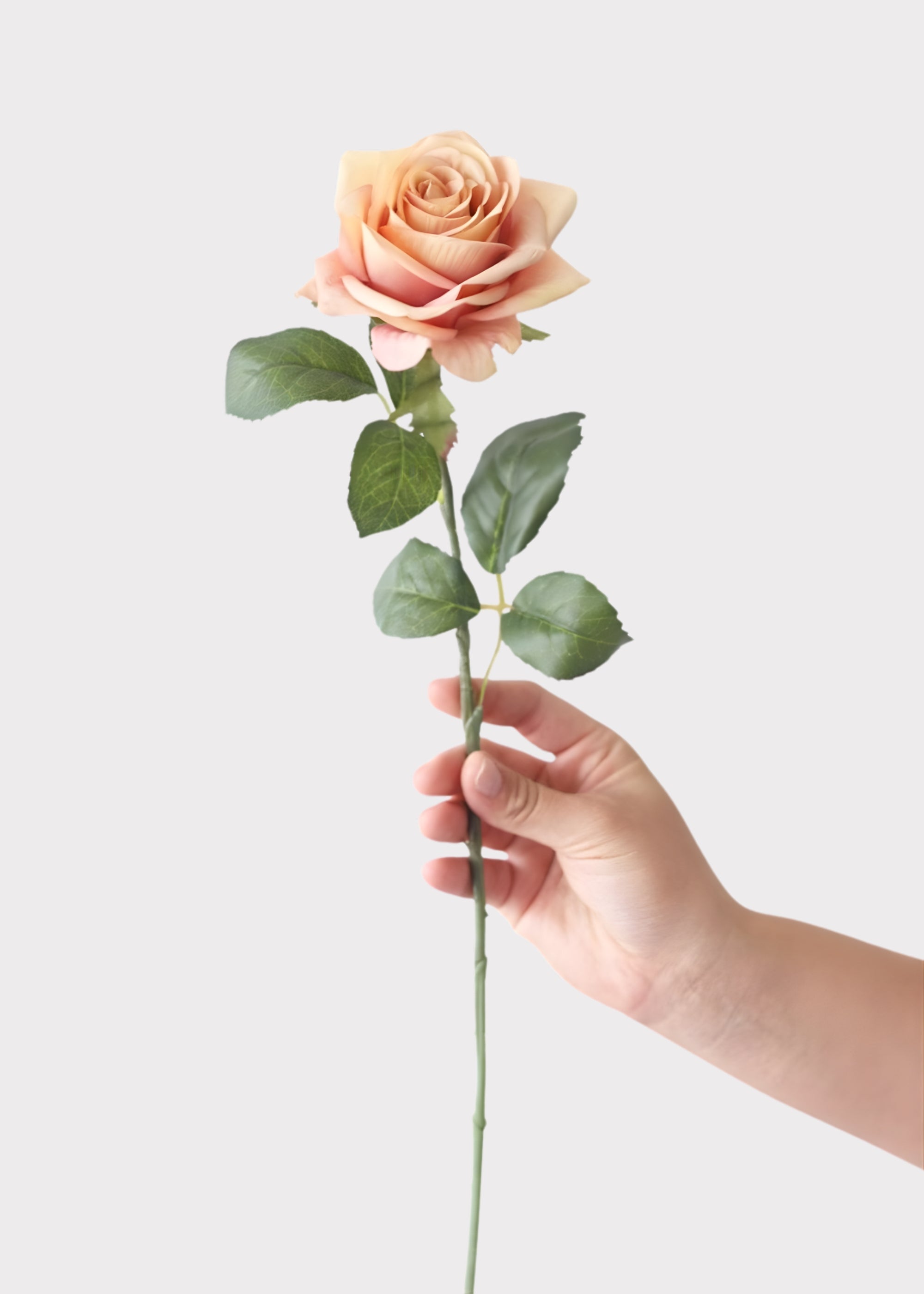 Pink Silk Artificial Rose Stem for Wedding Decor