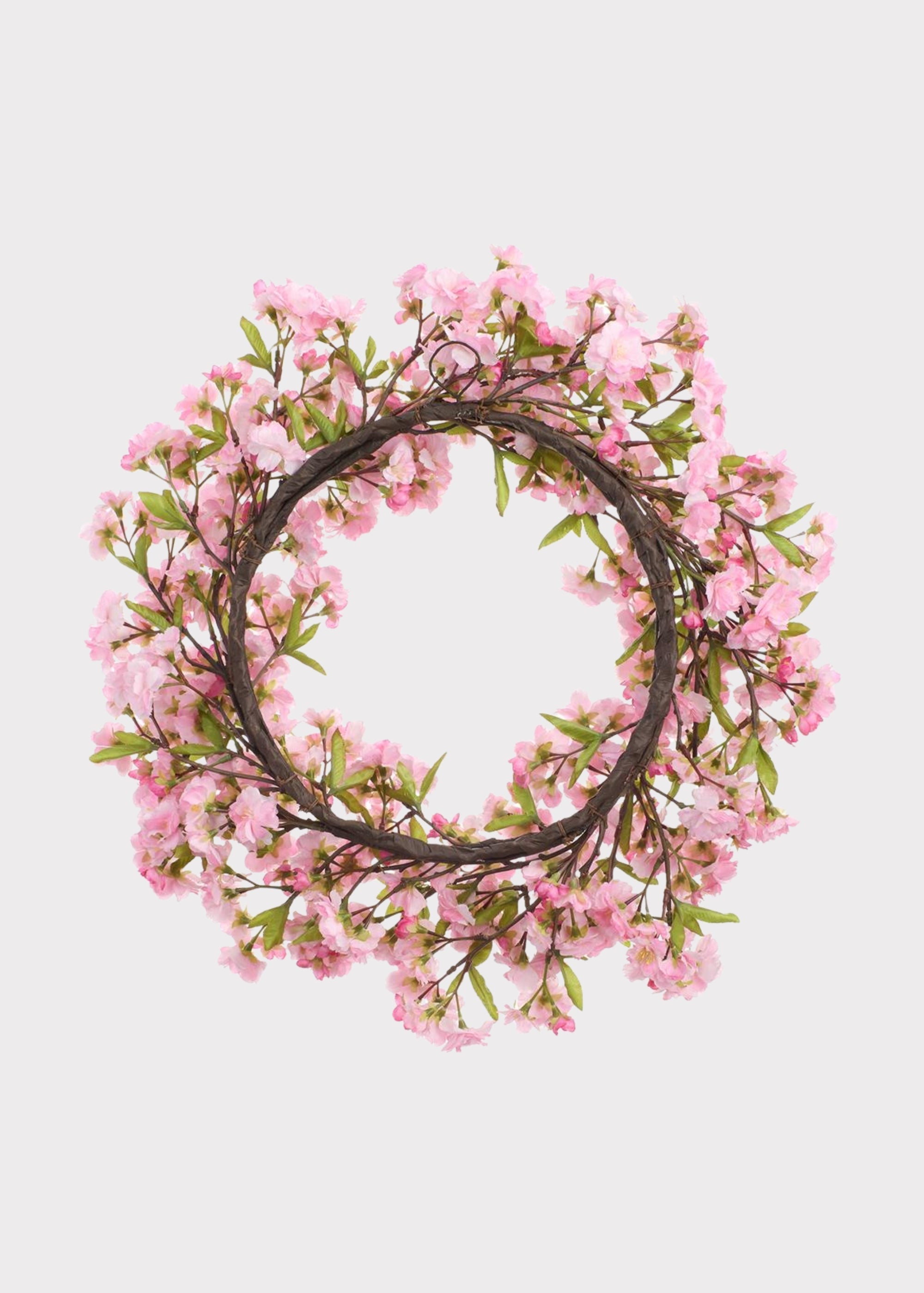 Pink Artificial Cherry Blossom Wreath for Home Decor