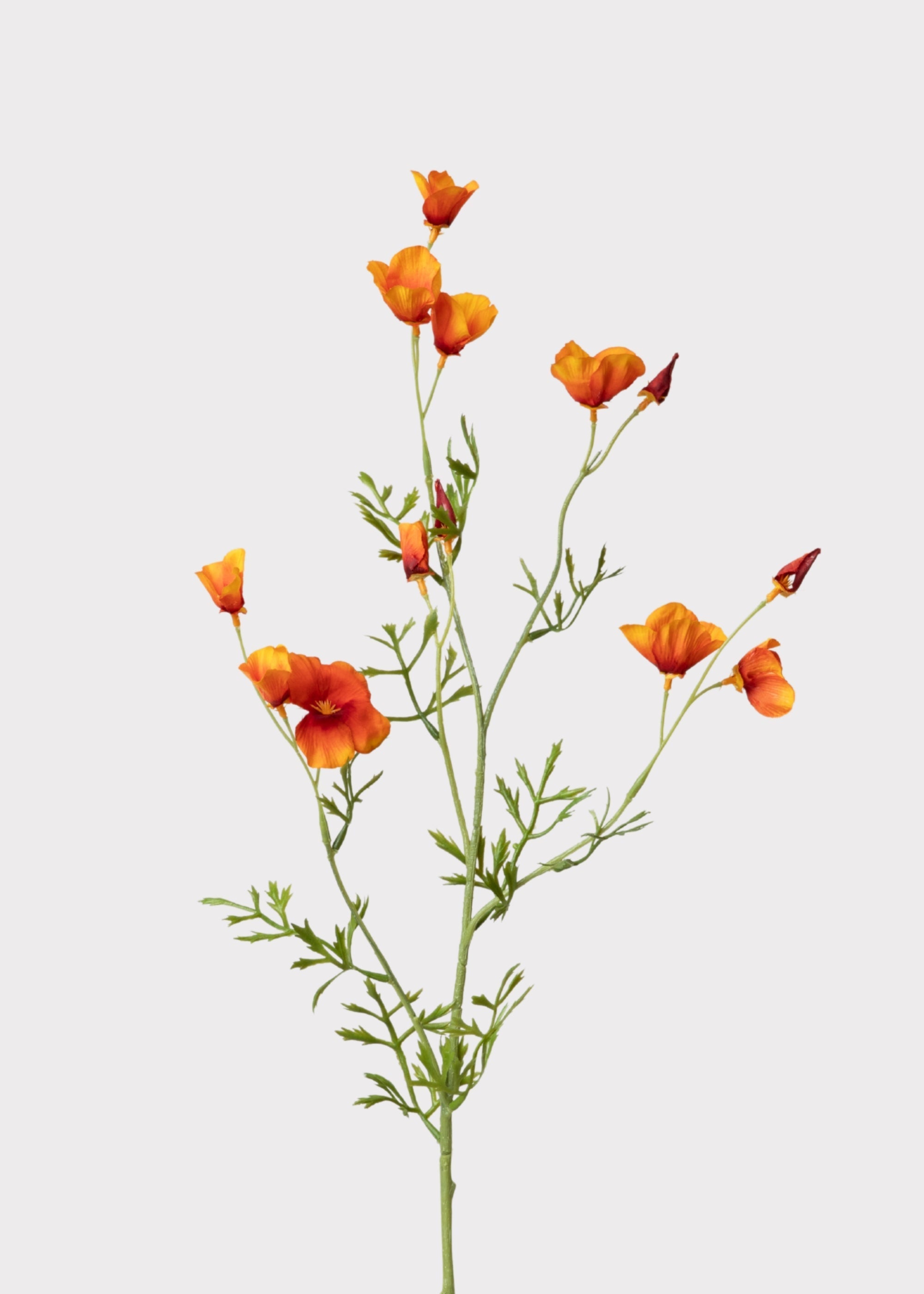 Orange Artificial Poppy Spray for Vase Styling
