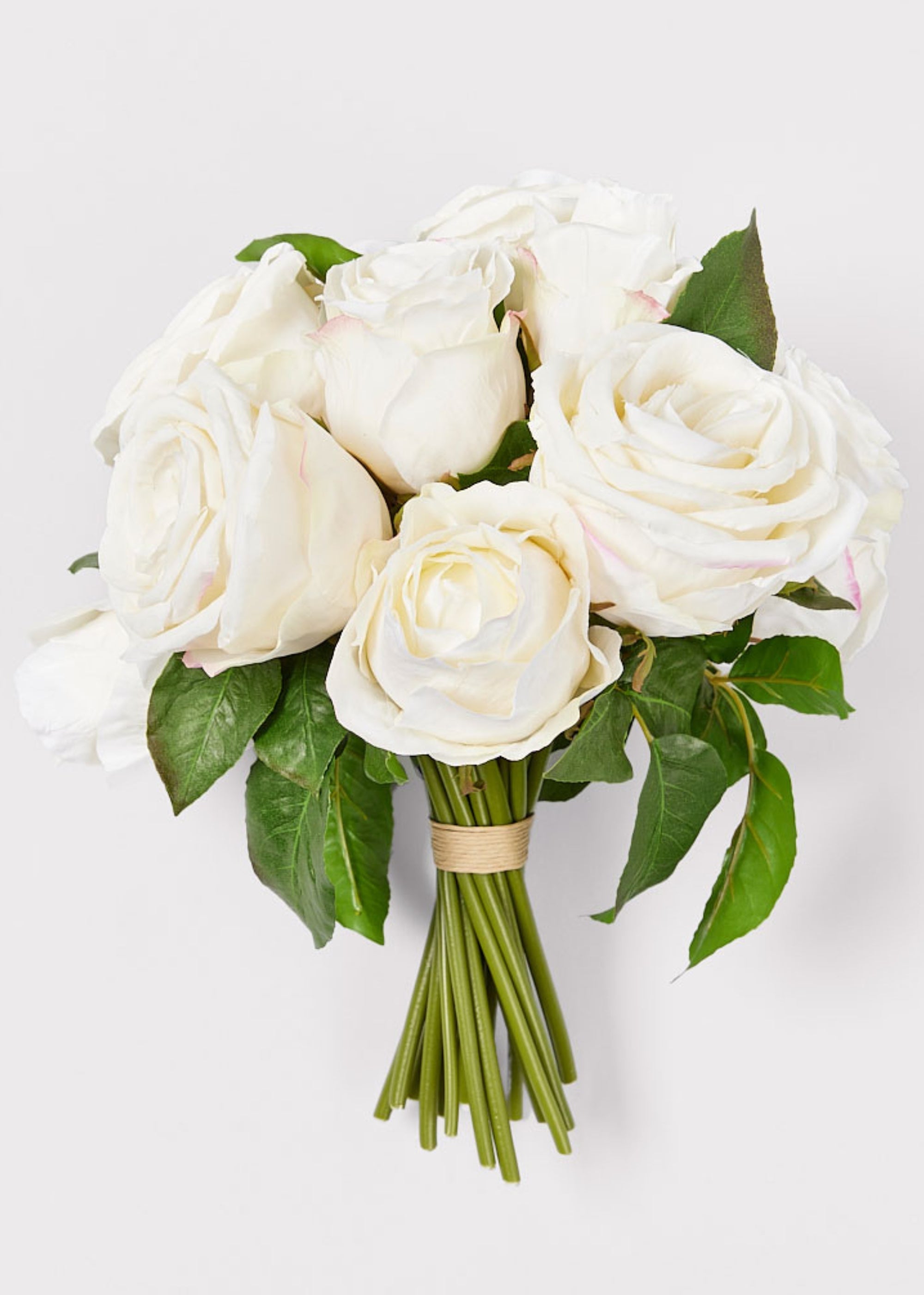 Cream Artificial Rose Bouquet for Shelf Styling