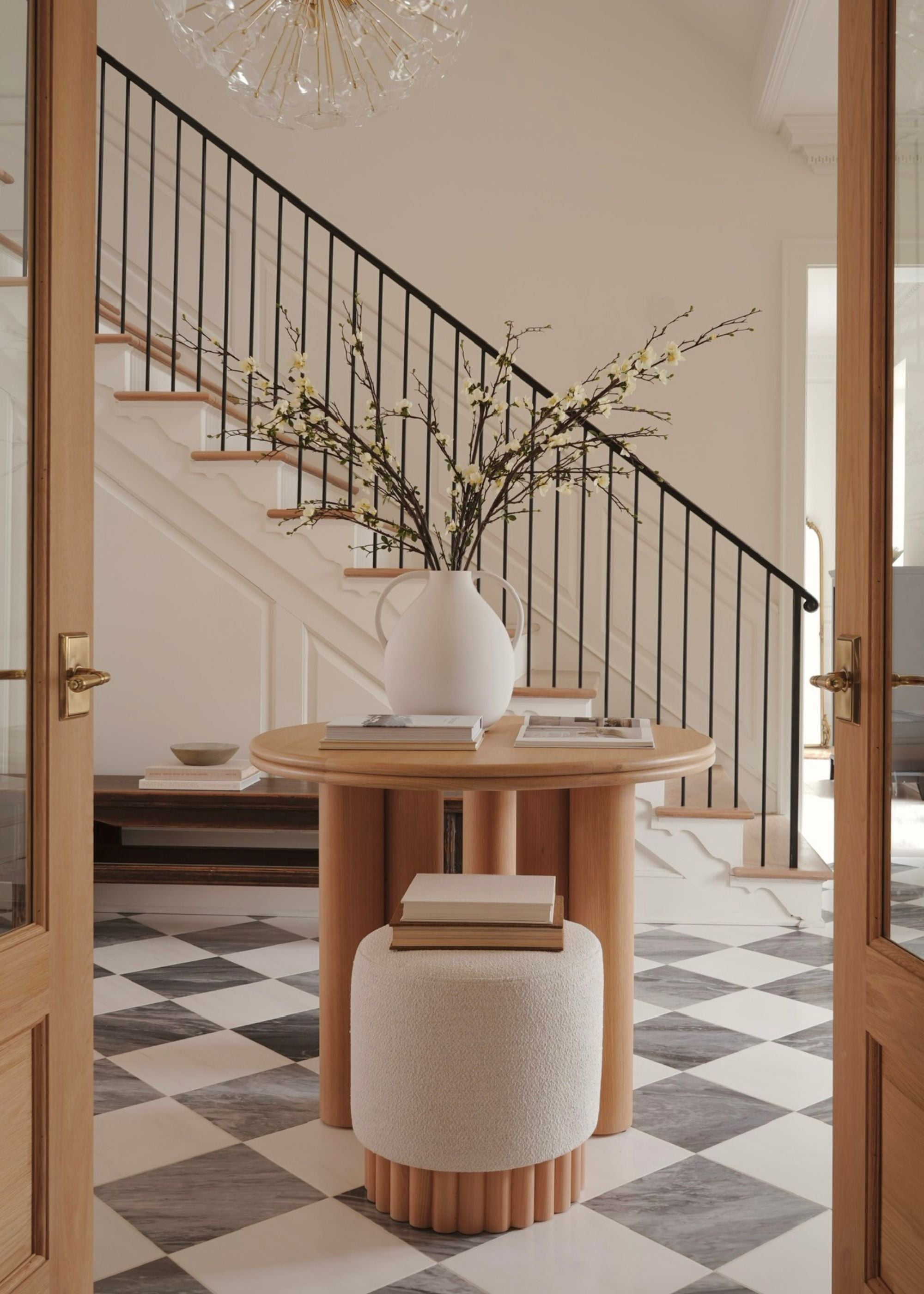 Cream Artificial Cherry Blossom Arrangement for Home Decor