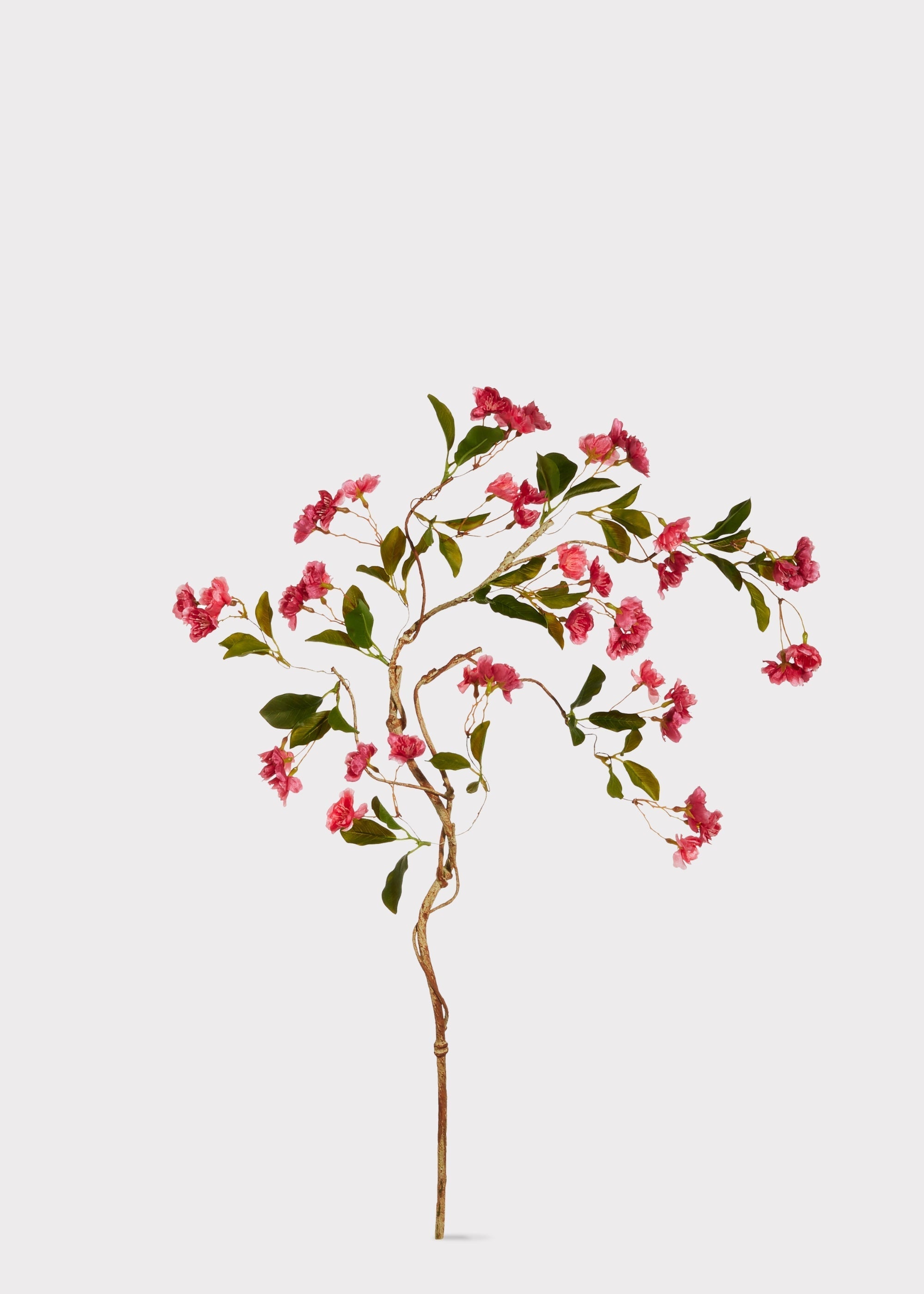 Faux cherry blossom stem with soft pink flowers