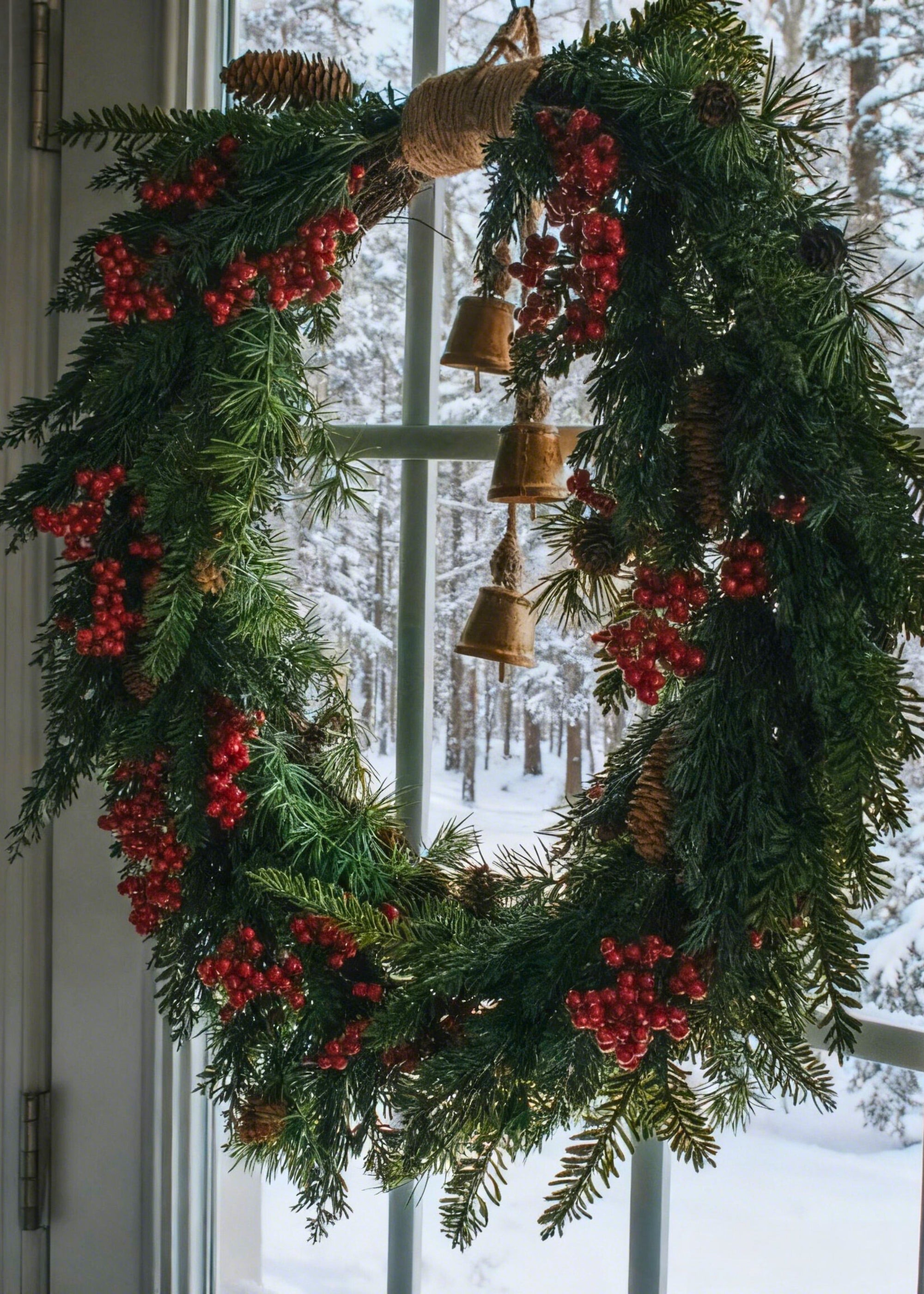 Red Artificial Berry Wreath for Table Centerpiece