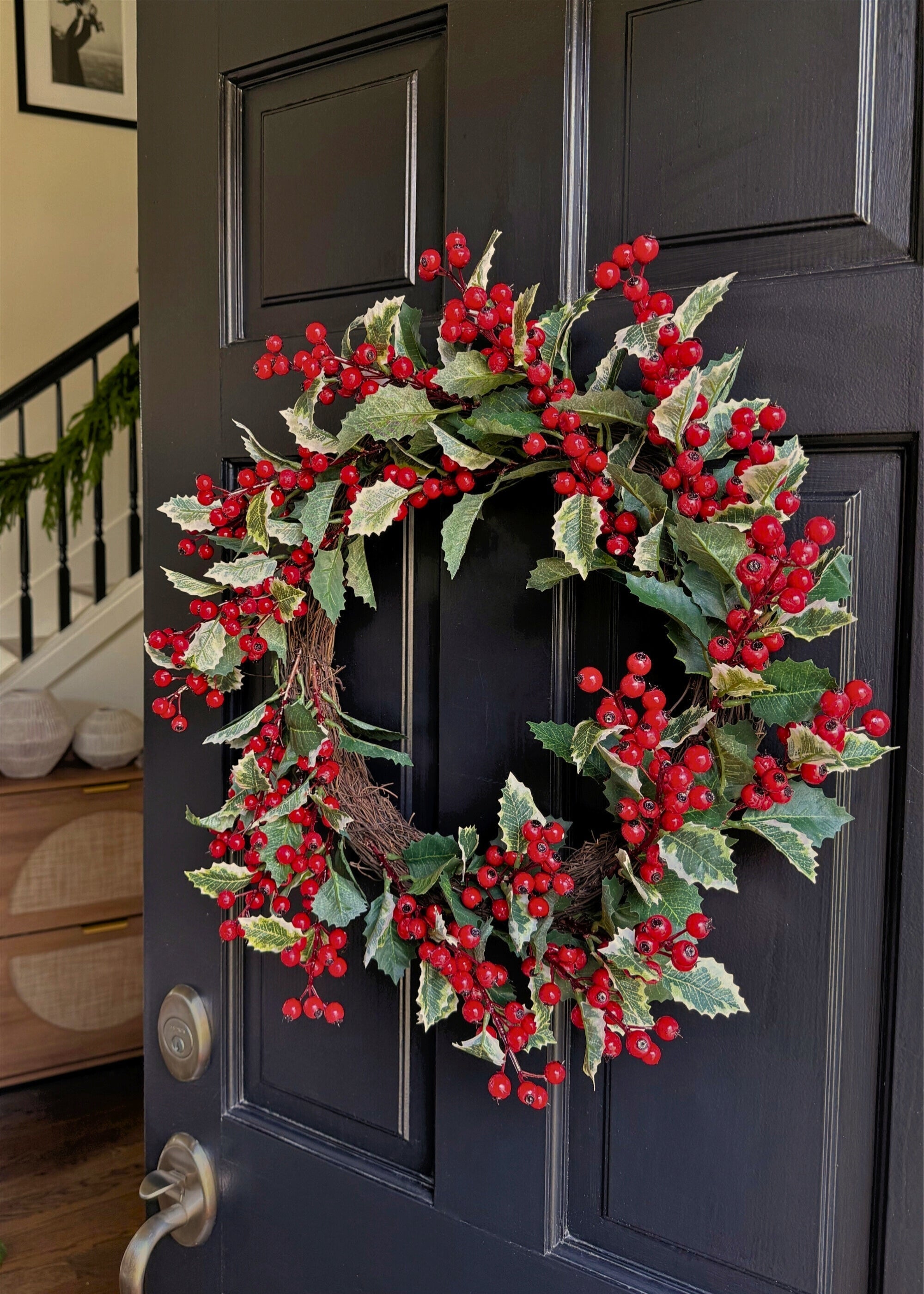 Red Artificial Berry Wreath for Home Decor