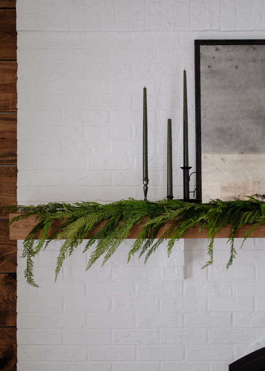 Green Artificial Cedar Garland for Table Centerpiece