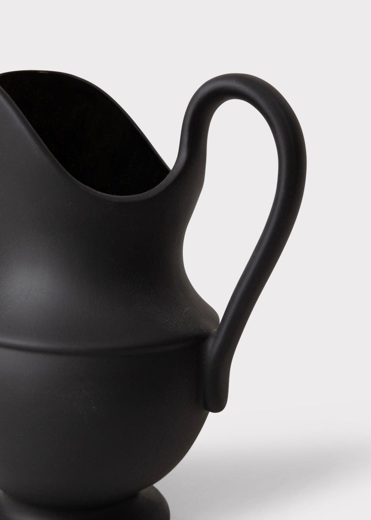 Black Sir/Madam Stoneware Pitcher Vase for Entryway Arrangement