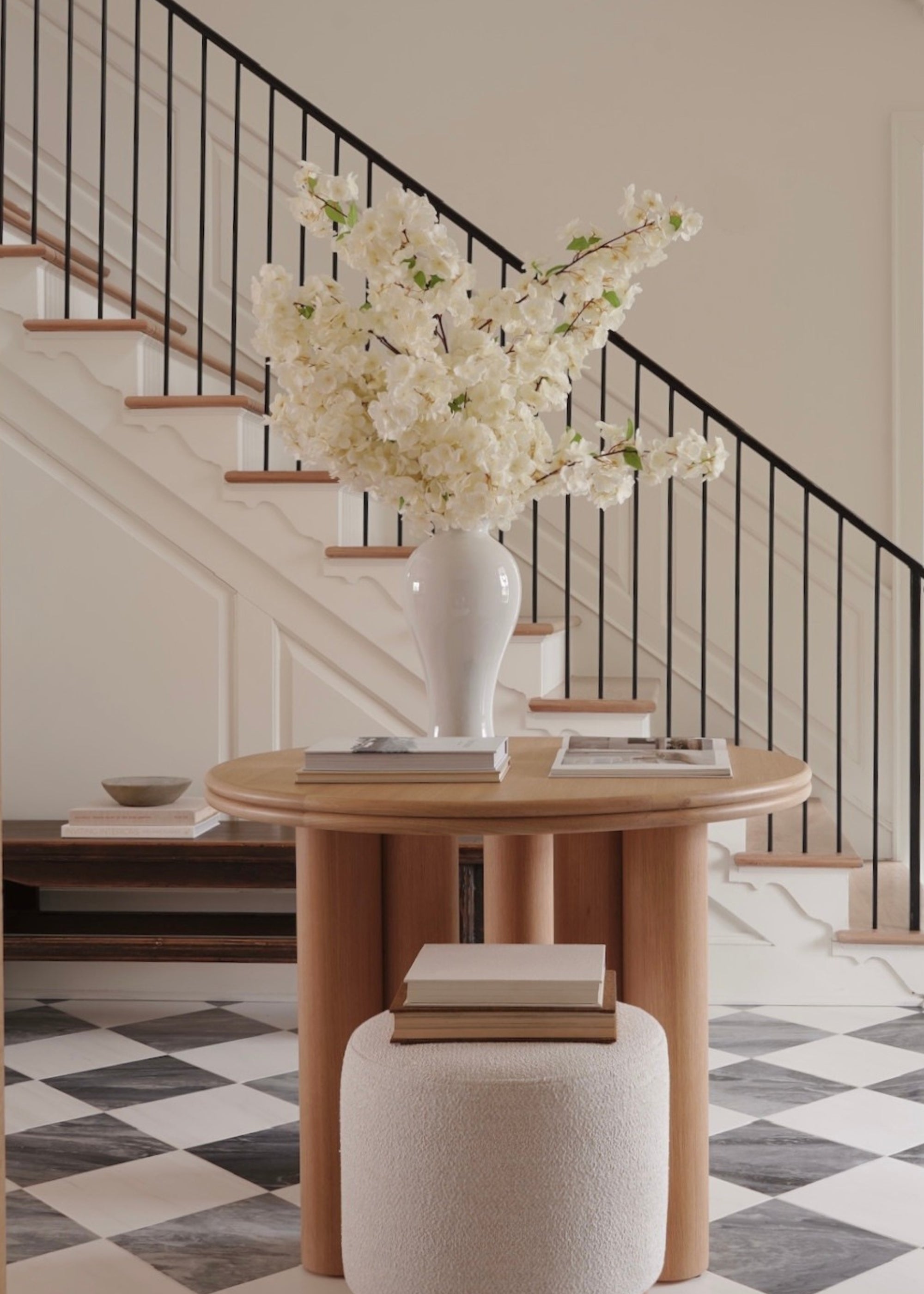Cream Artificial Cherry Blossom Stem for Home Decor