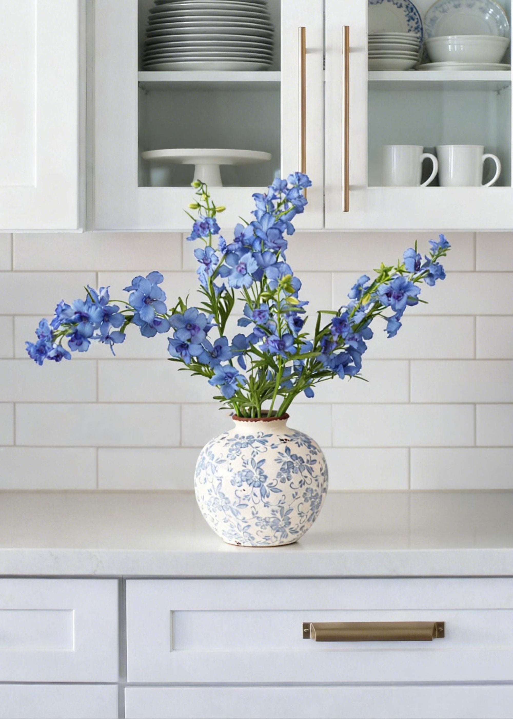 Blue Artificial Delphinium Stem for Vase Styling
