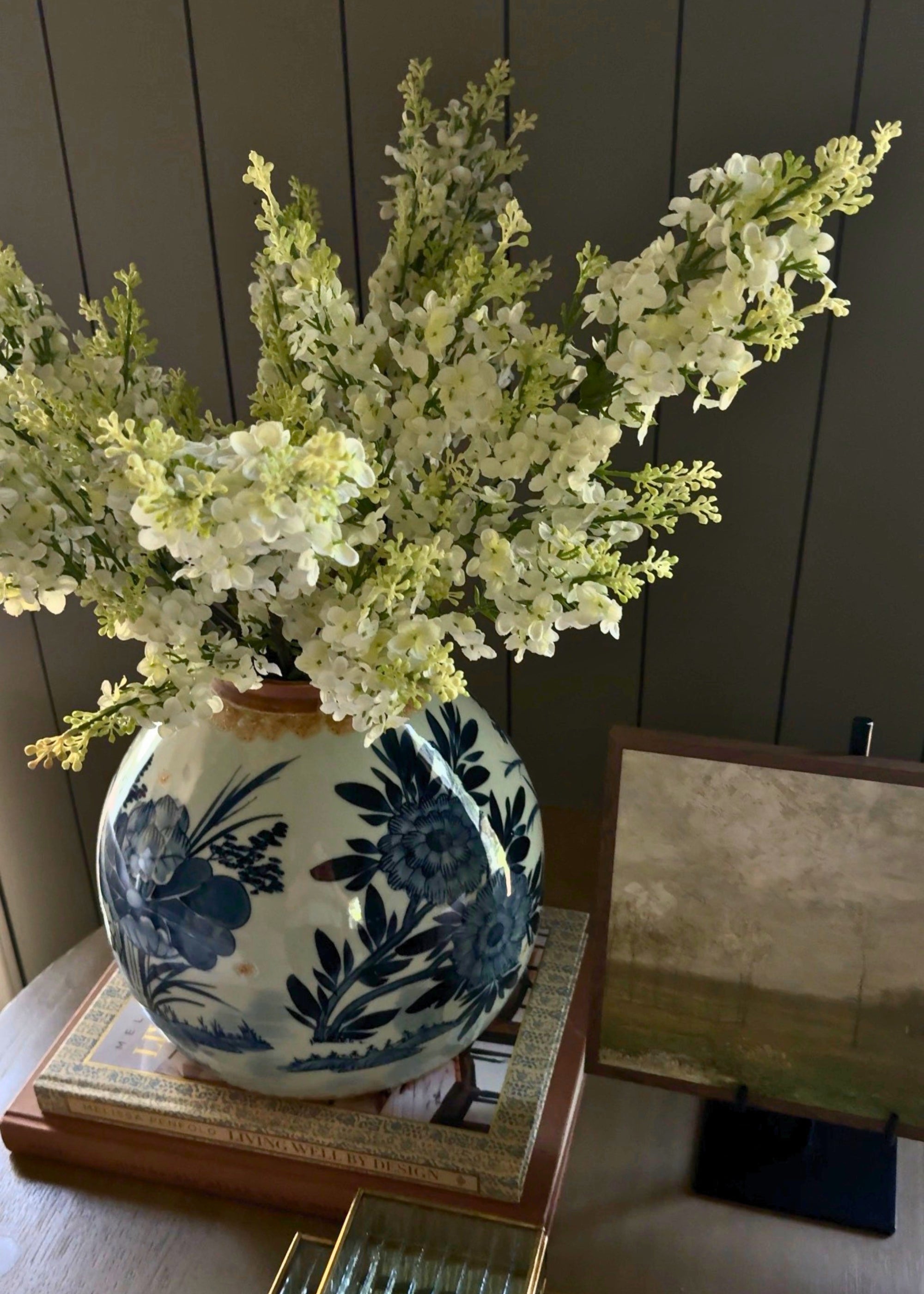 Cream Artificial Lilac Branch for Home Decor