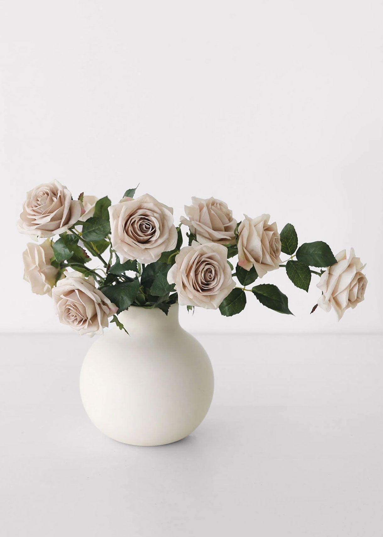 Taupe Beige Artificial Rose Stem for Wedding Decor