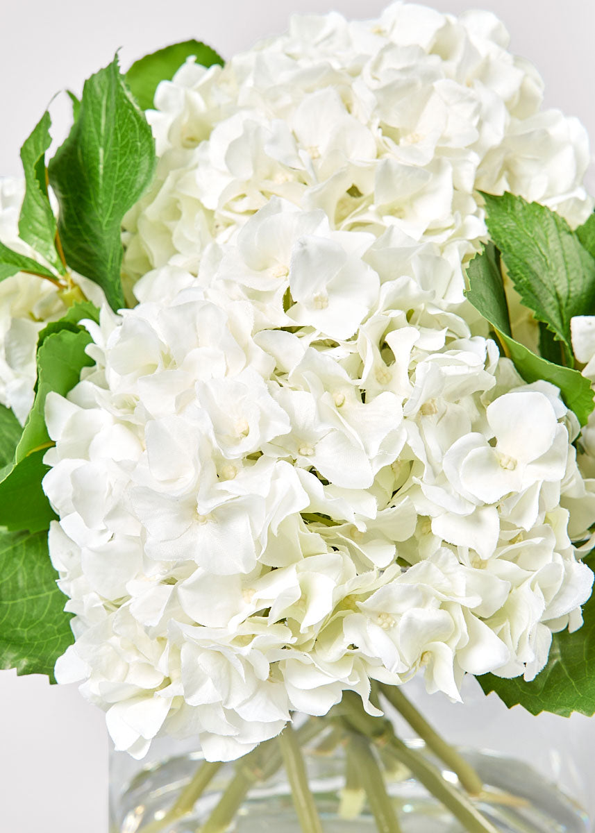 White Artificial Hydrangea Arrangement for Table Centerpiece