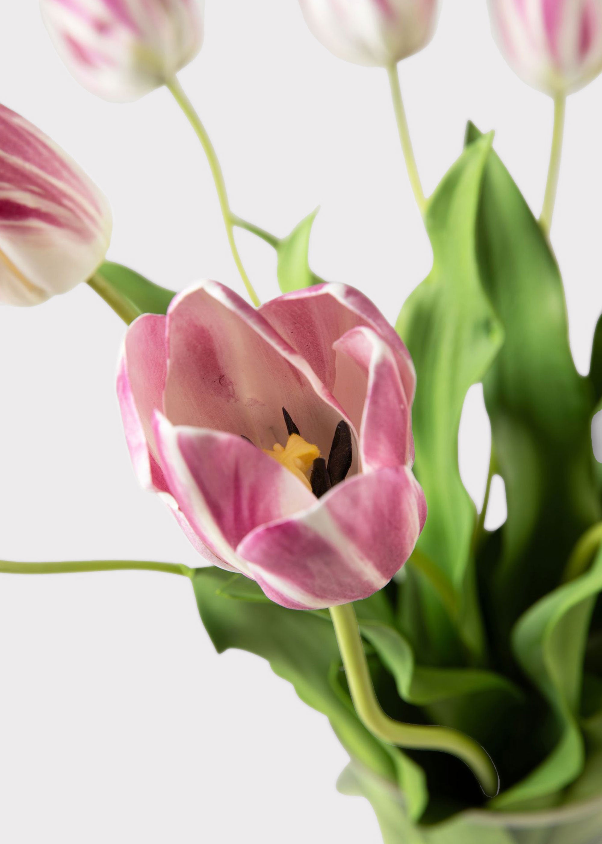 Pink Artificial Tulip Arrangement for Table Centerpiece