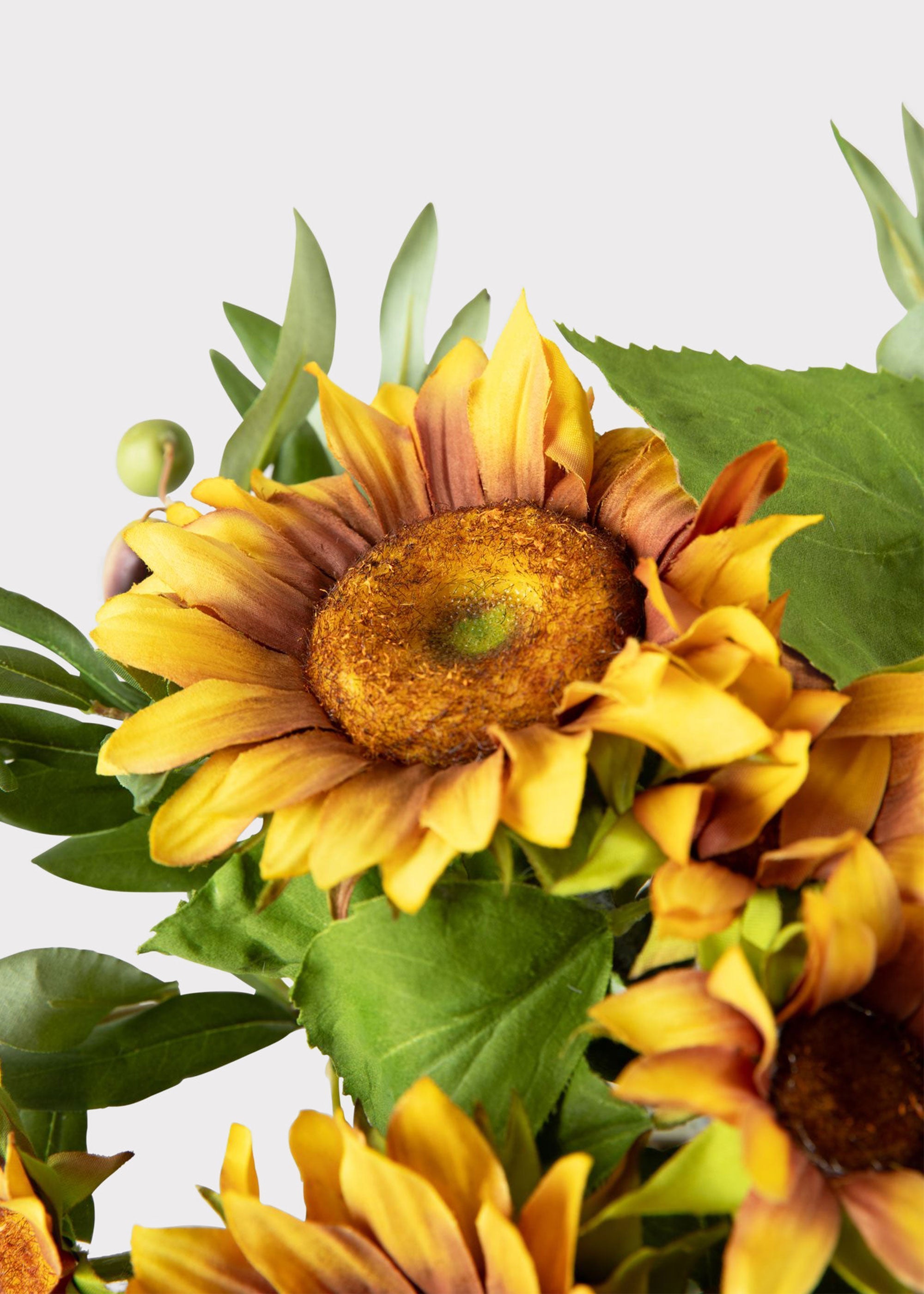 Clear Artificial Sunflower Arrangement for Table Centerpiece