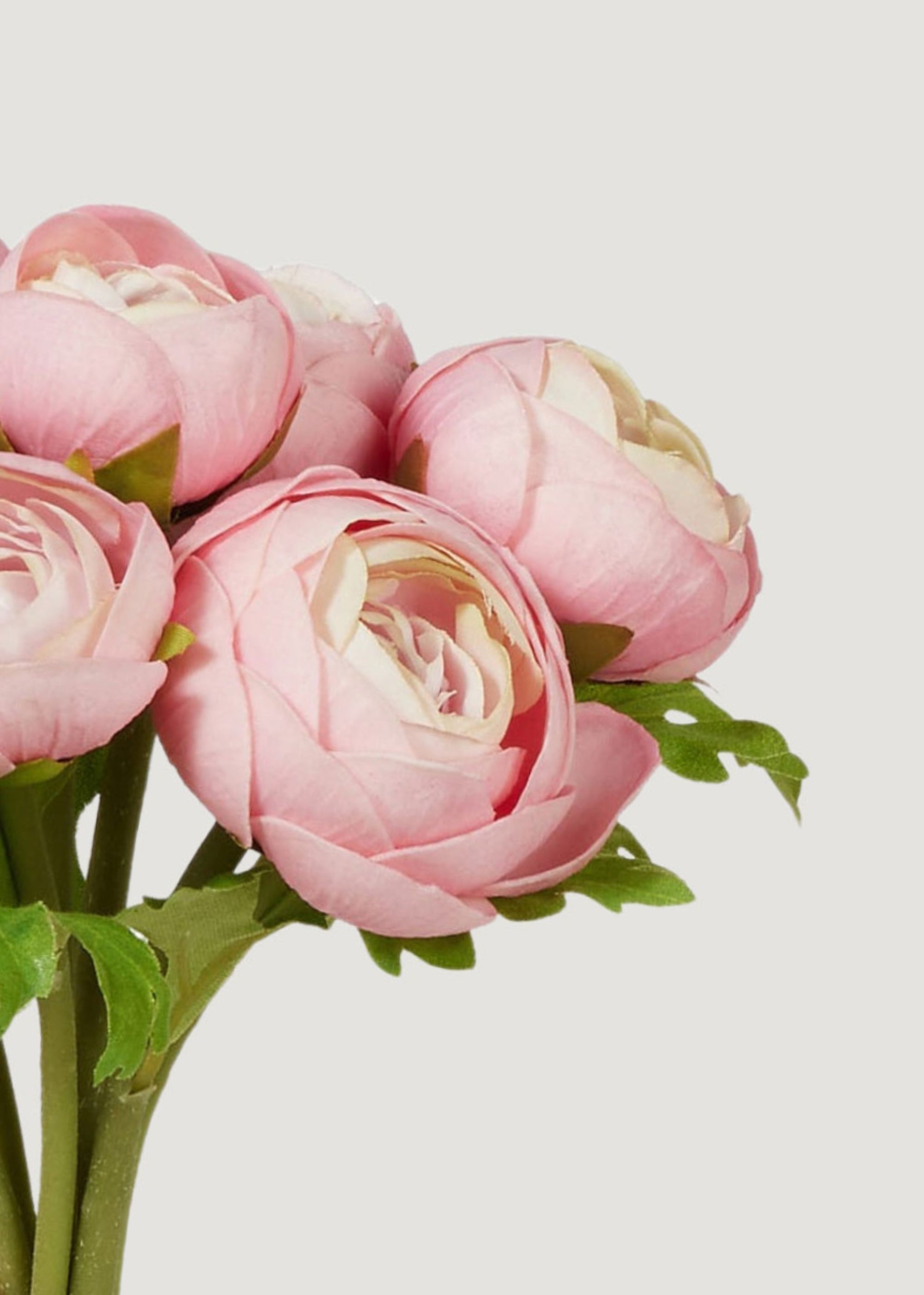 Light Pink Real Touch Artificial Ranunculus Bundle for Home Decor
