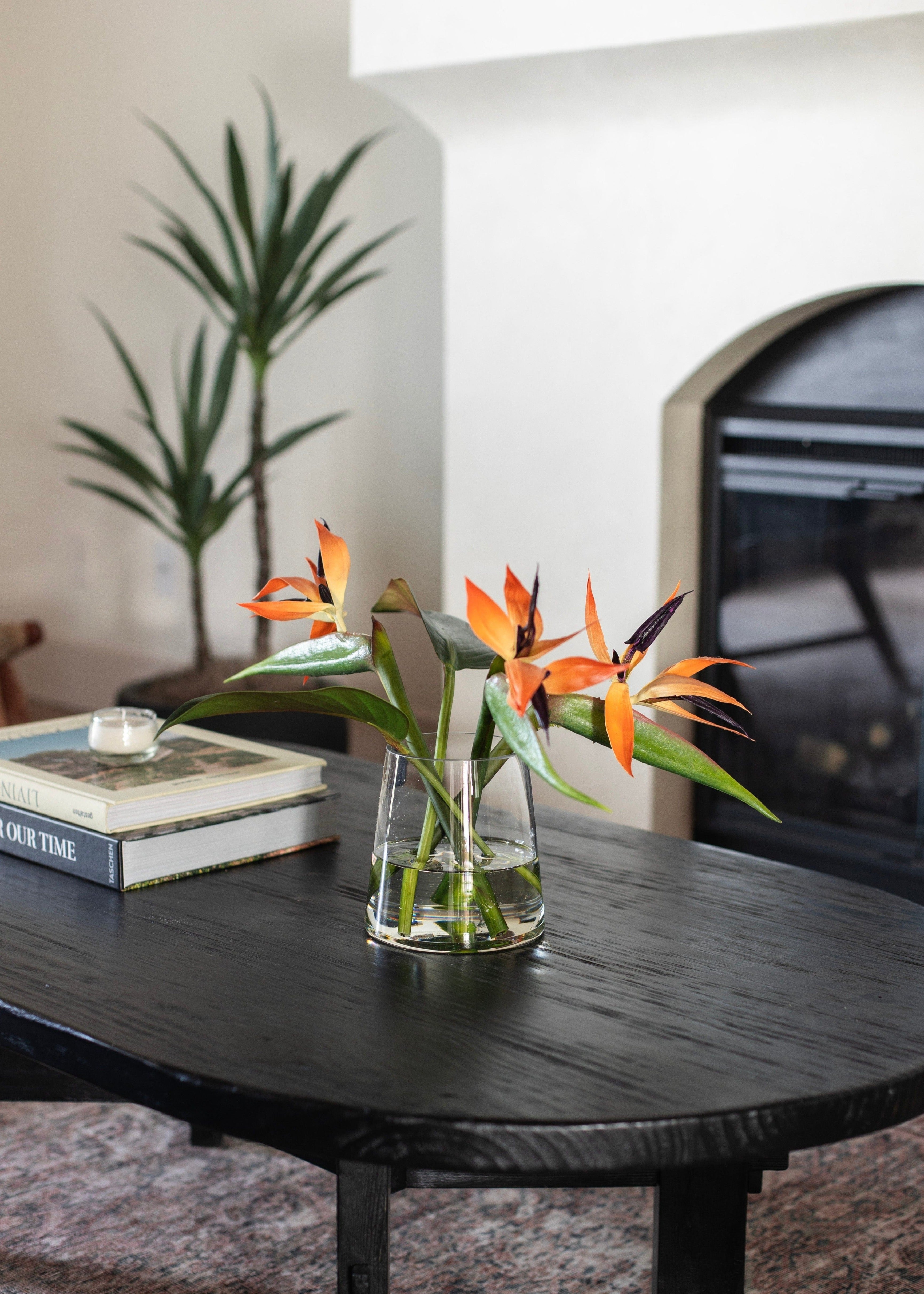 Clear Artificial Tropical Bird Of Paradise Arrangement for Entryway Arrangement
