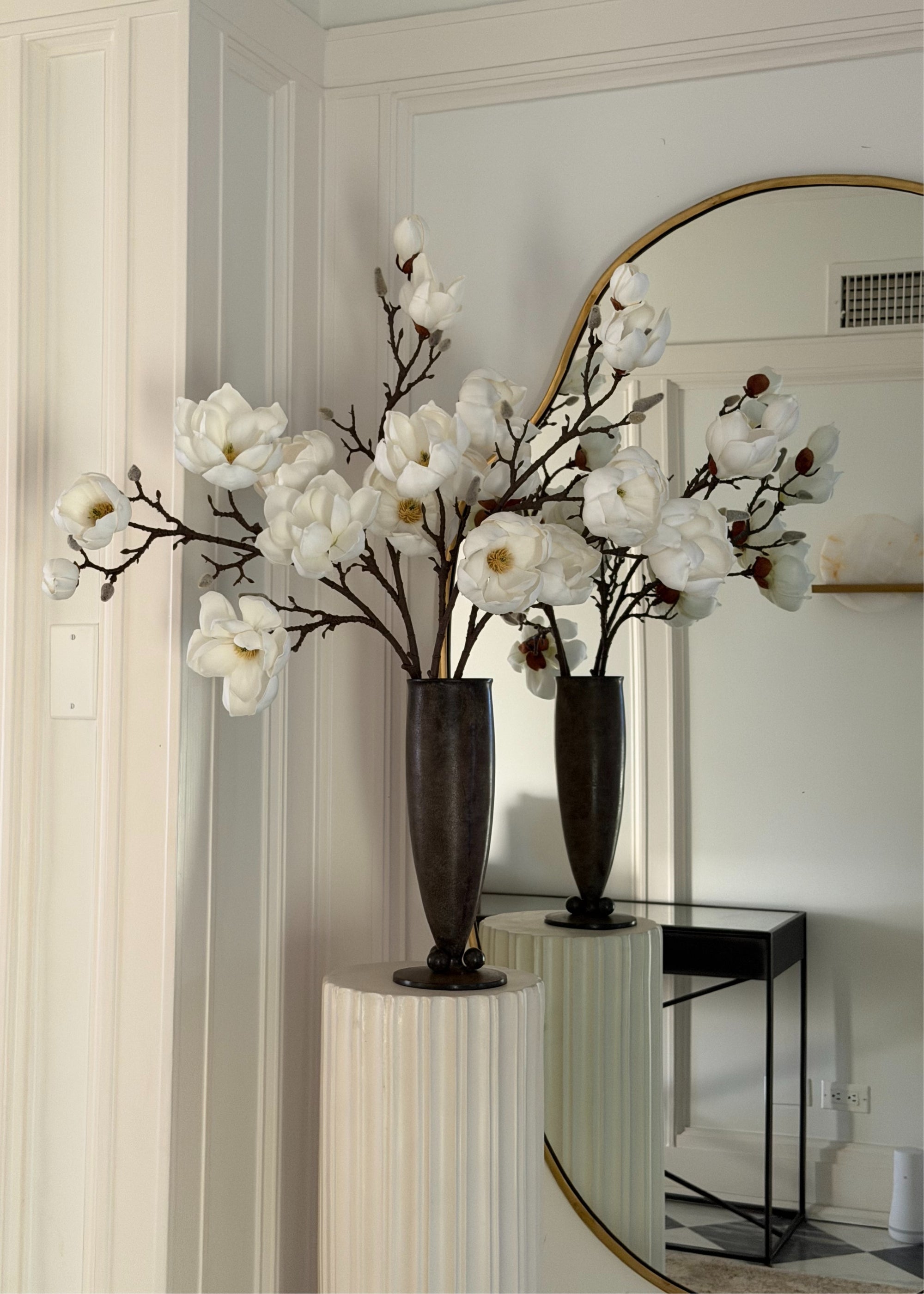 White Artificial Magnolia Branch for Home Decor