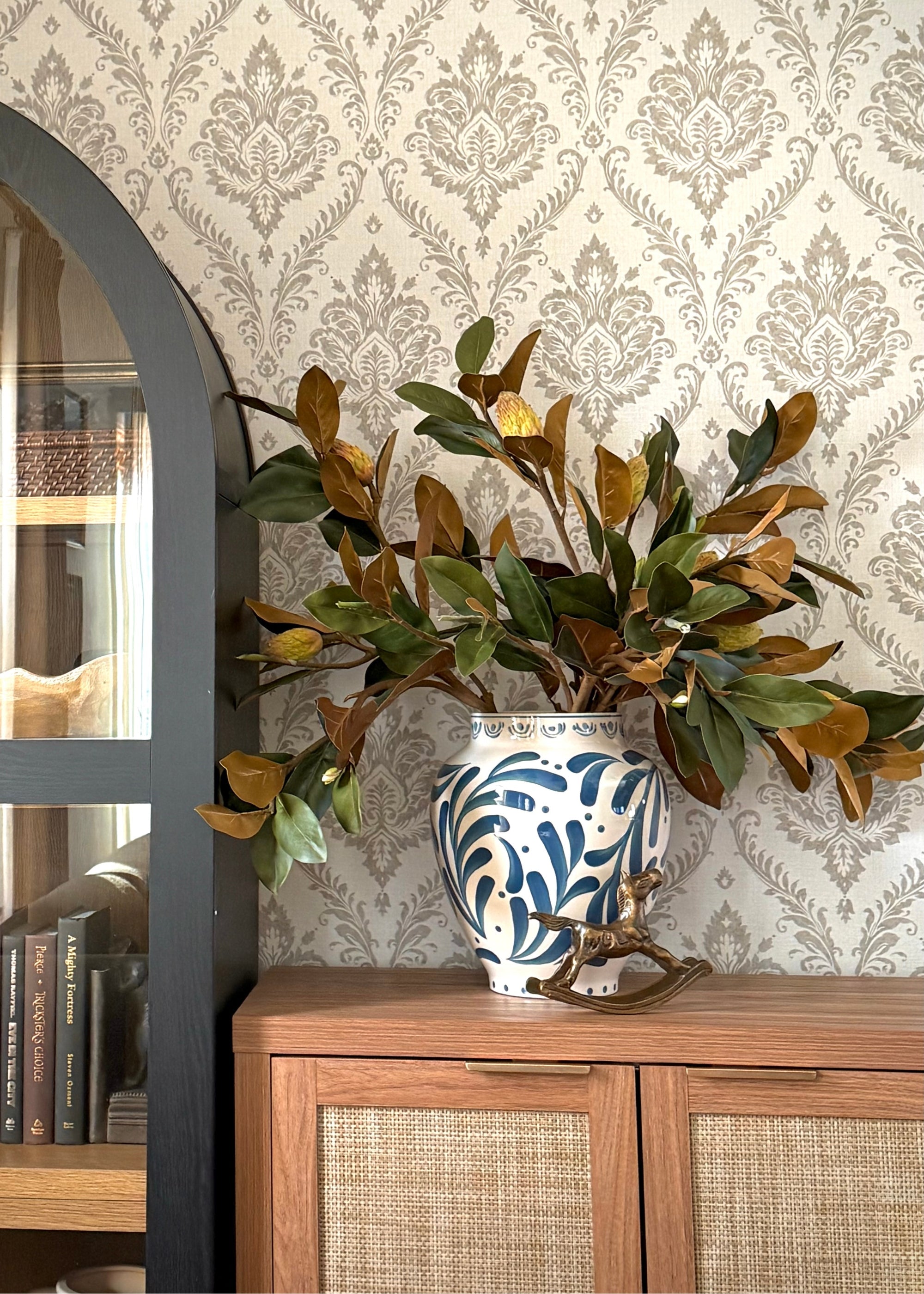 Green Artificial Magnolia Branch for Home Decor
