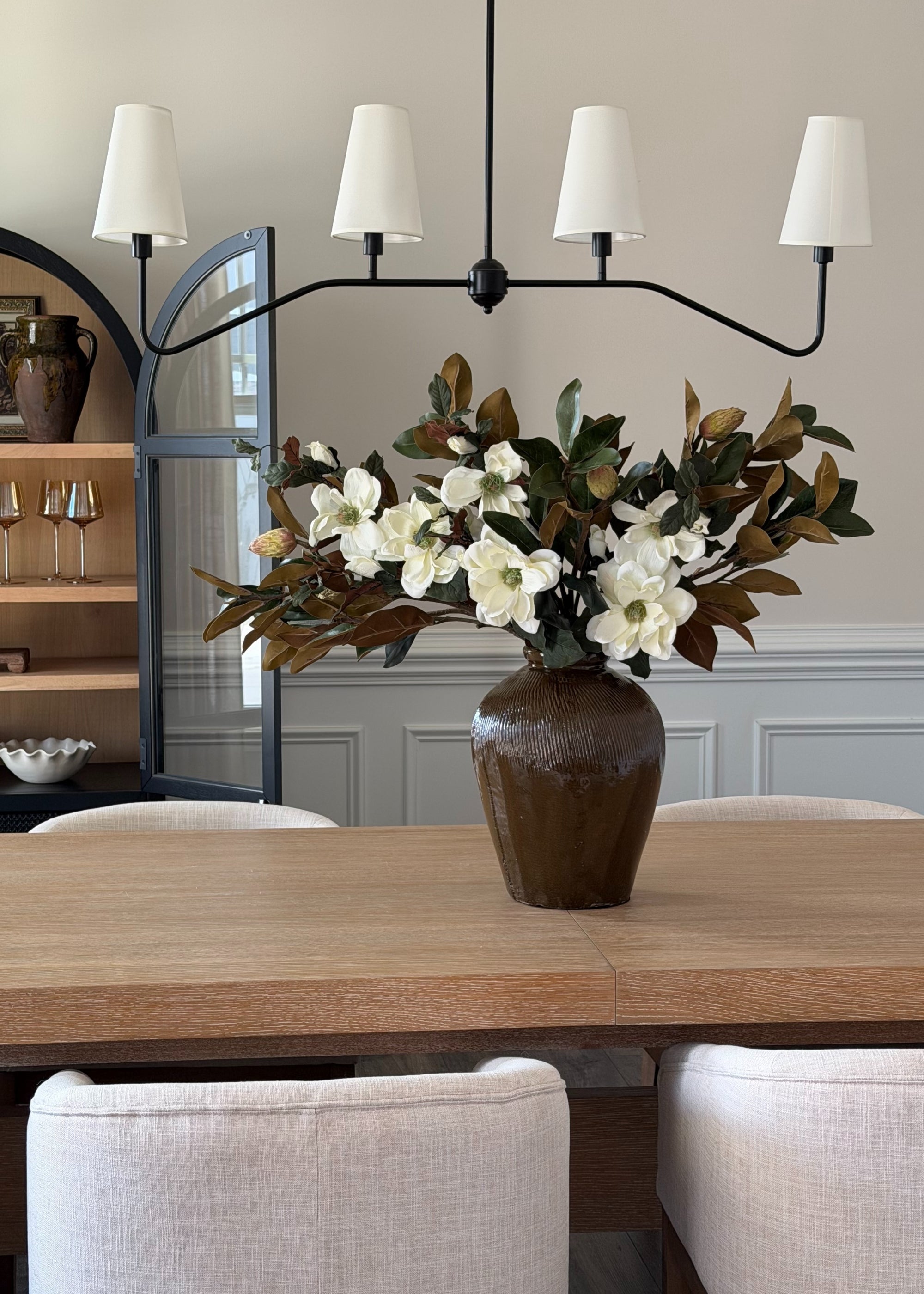 Cream Artificial Magnolia Branch for Home Decor